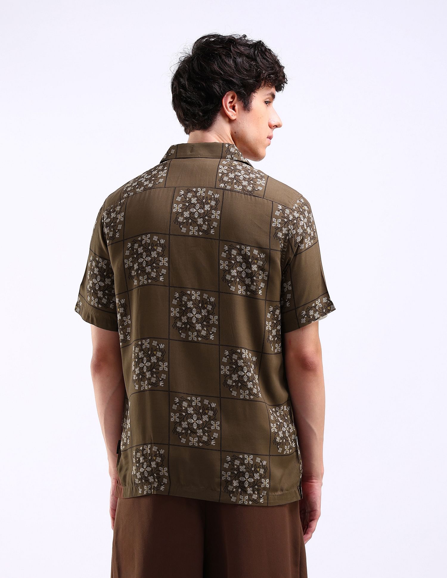 Flying Machine Cuban Collar Holiday Shirt
