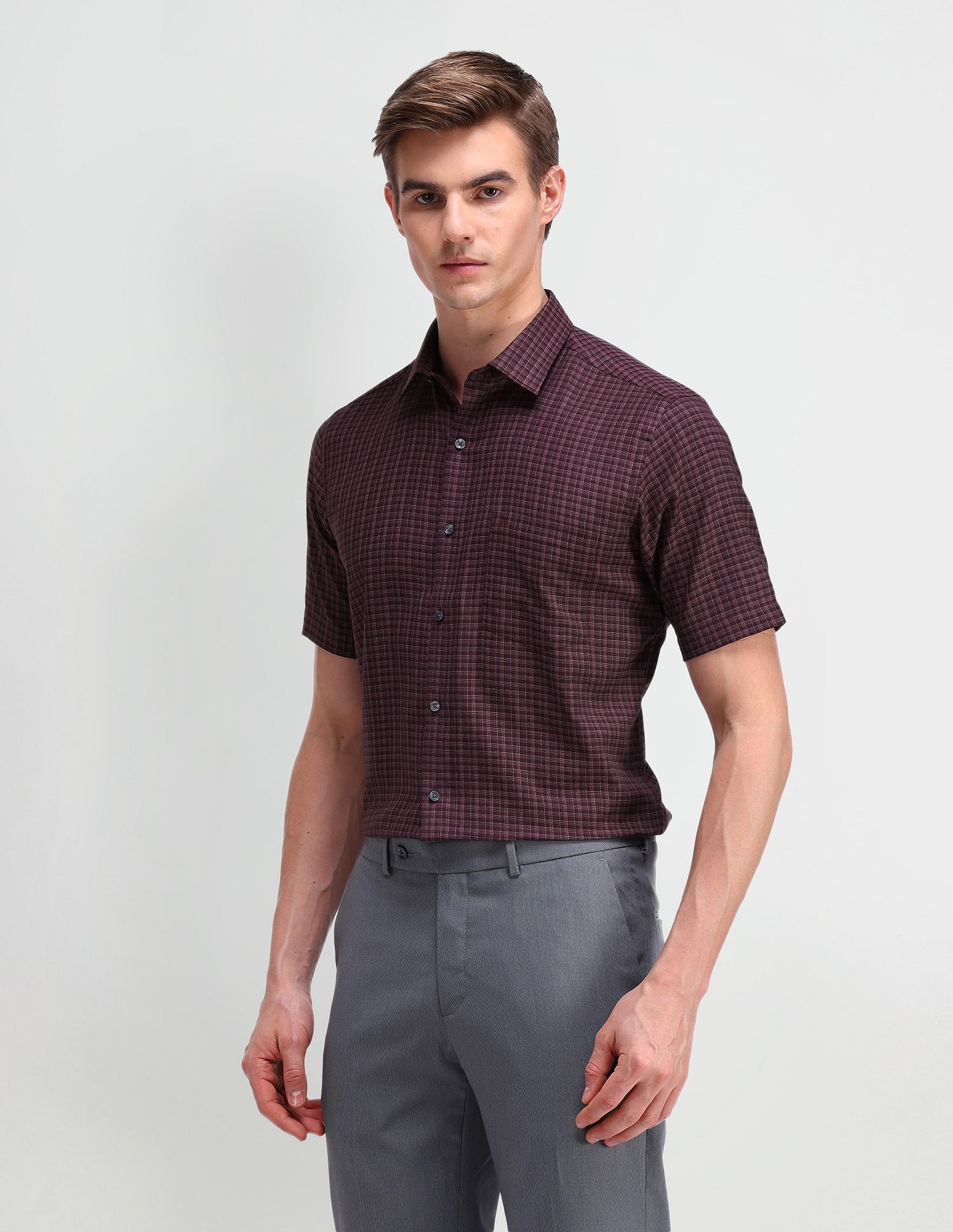 Arrow Gingham Checked Dobby Shirt