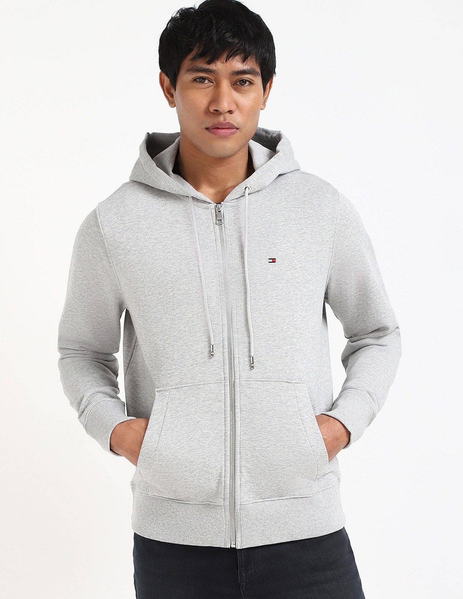 Tommy Hilfiger Solid Regular-Fit Cotton Hodded Sweatshirt