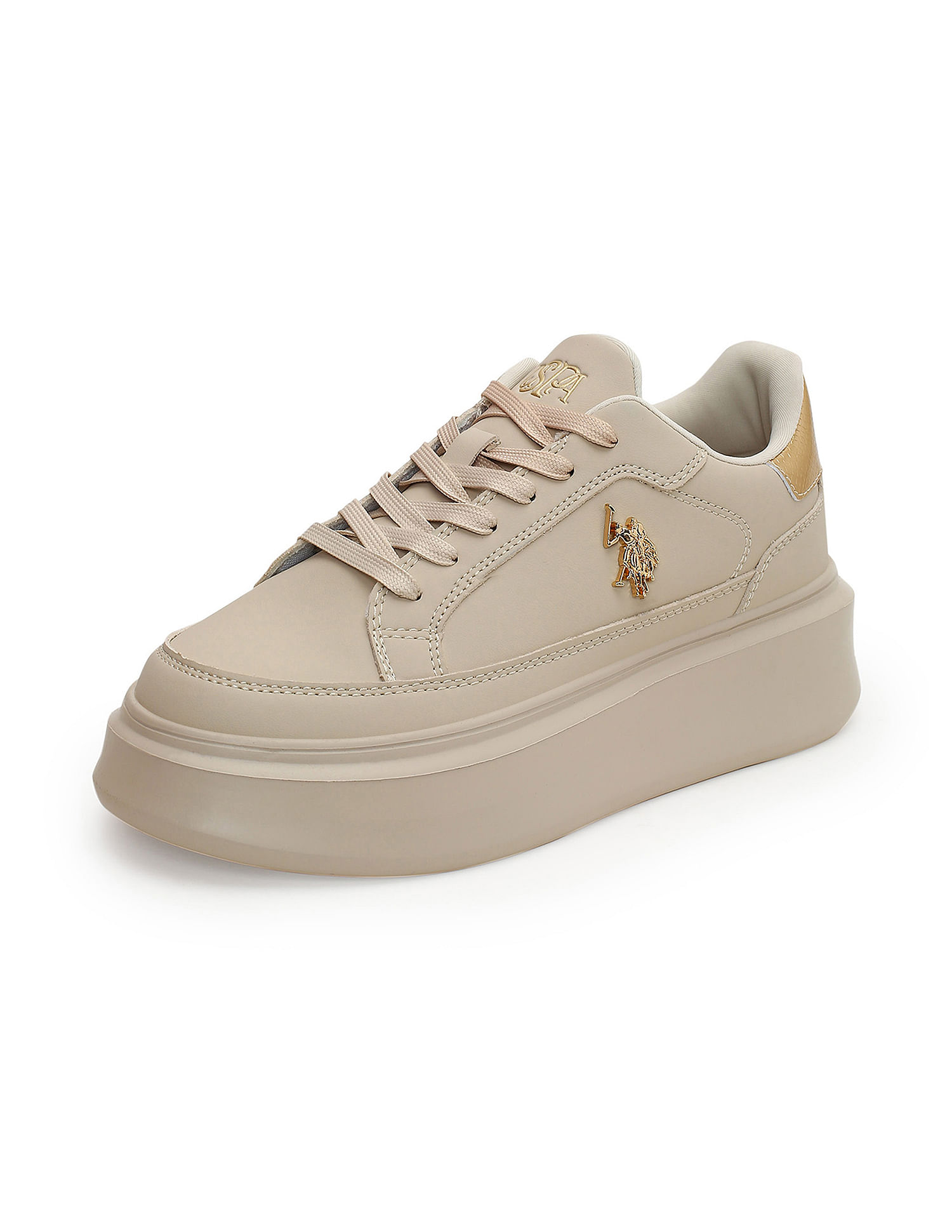 U.S. Polo Assn. Women Round Toe Solid Eleanaor Sneakers