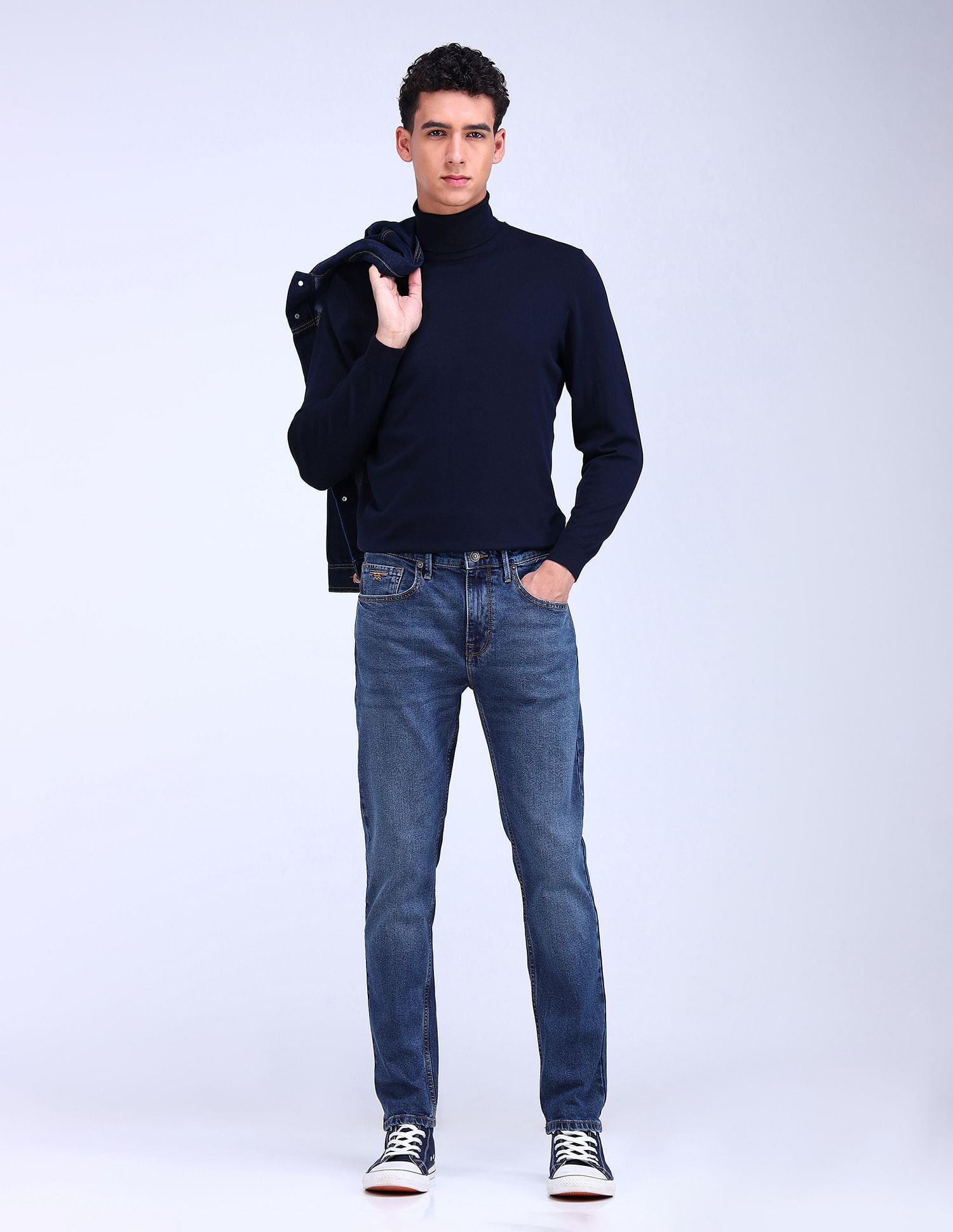 Flying Machine Slash Slim Tapered Stone Wash Jeans