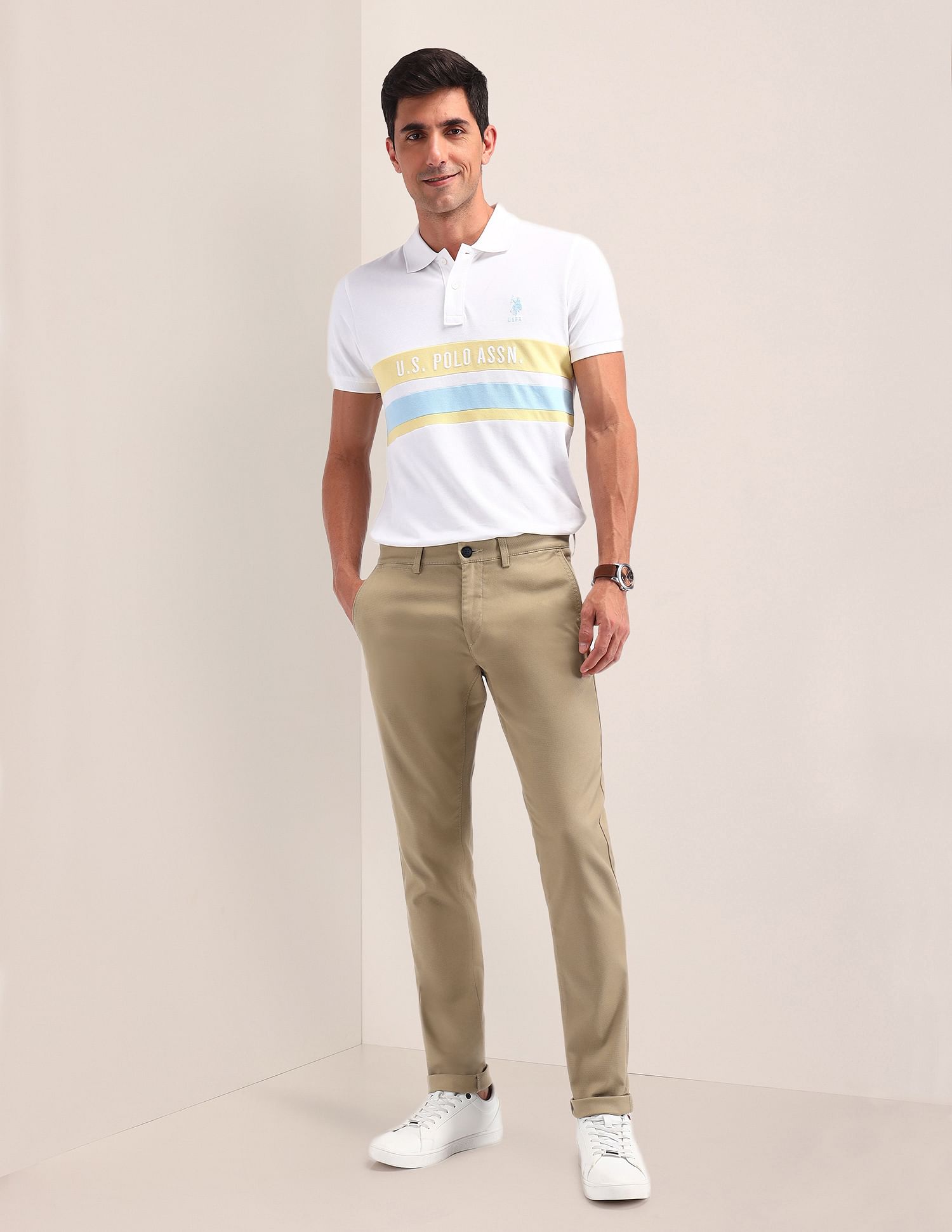 U.S. Polo Assn. Austin Slim Fit Solid Trousers