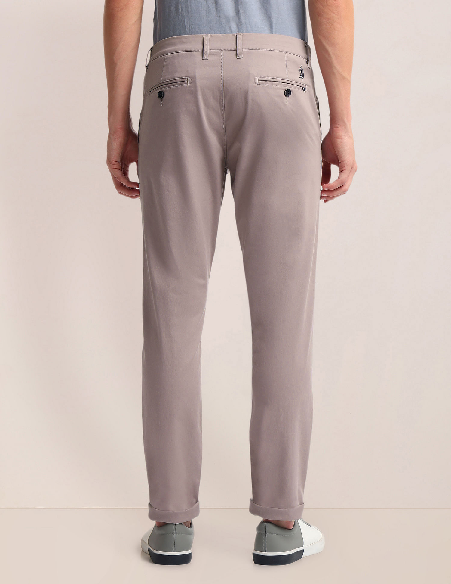 U.S. Polo Assn. Slim Straight Fit Satin Trousers