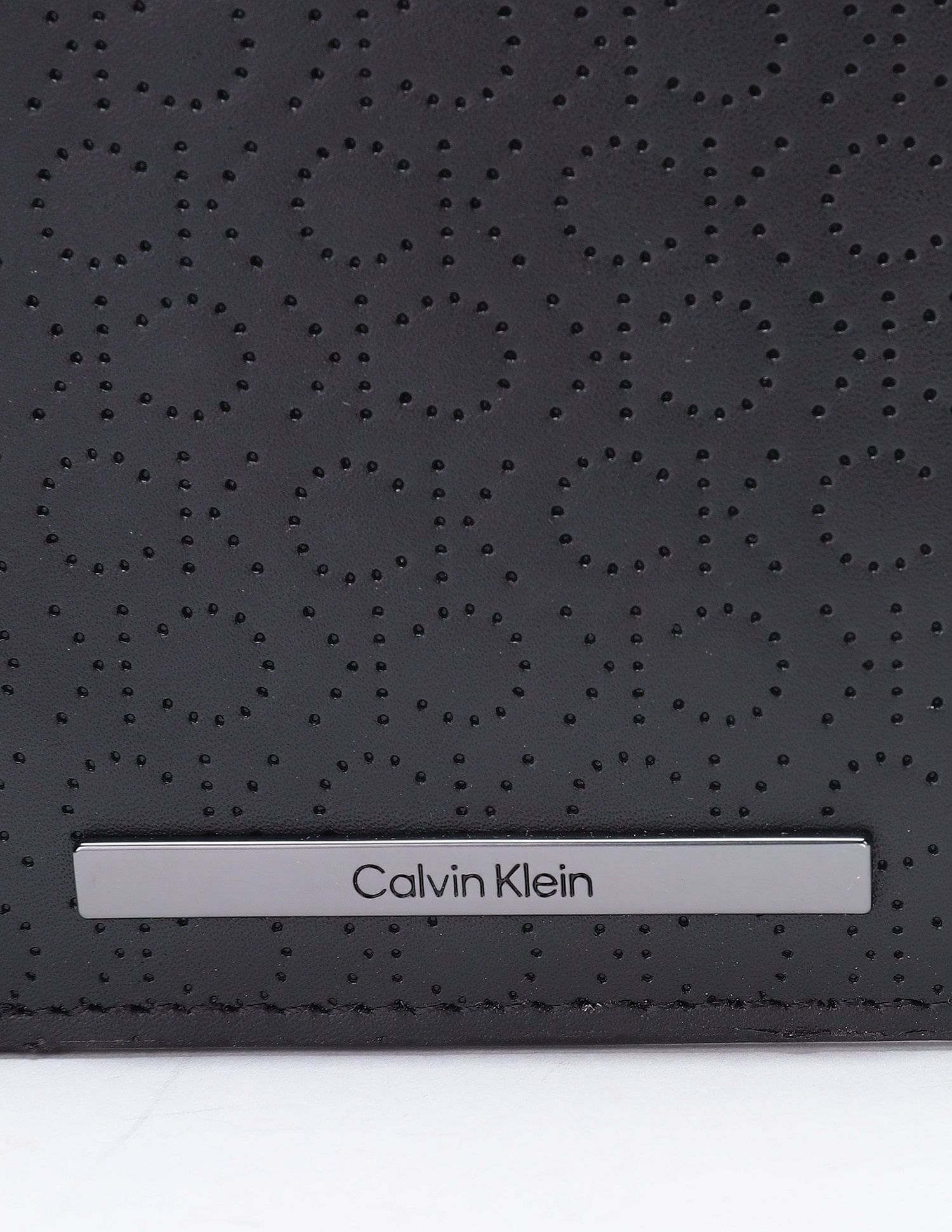 Calvin Klein Logo Black Leather Bi-Fold Wallet