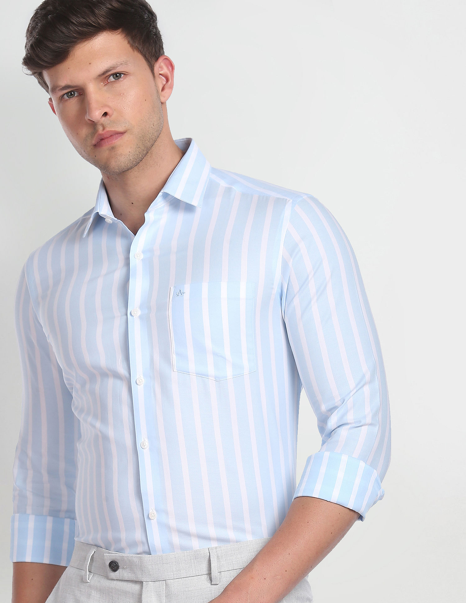 Buy Arrow Vertical Stripe Dobby Shirt - NNNOW.com