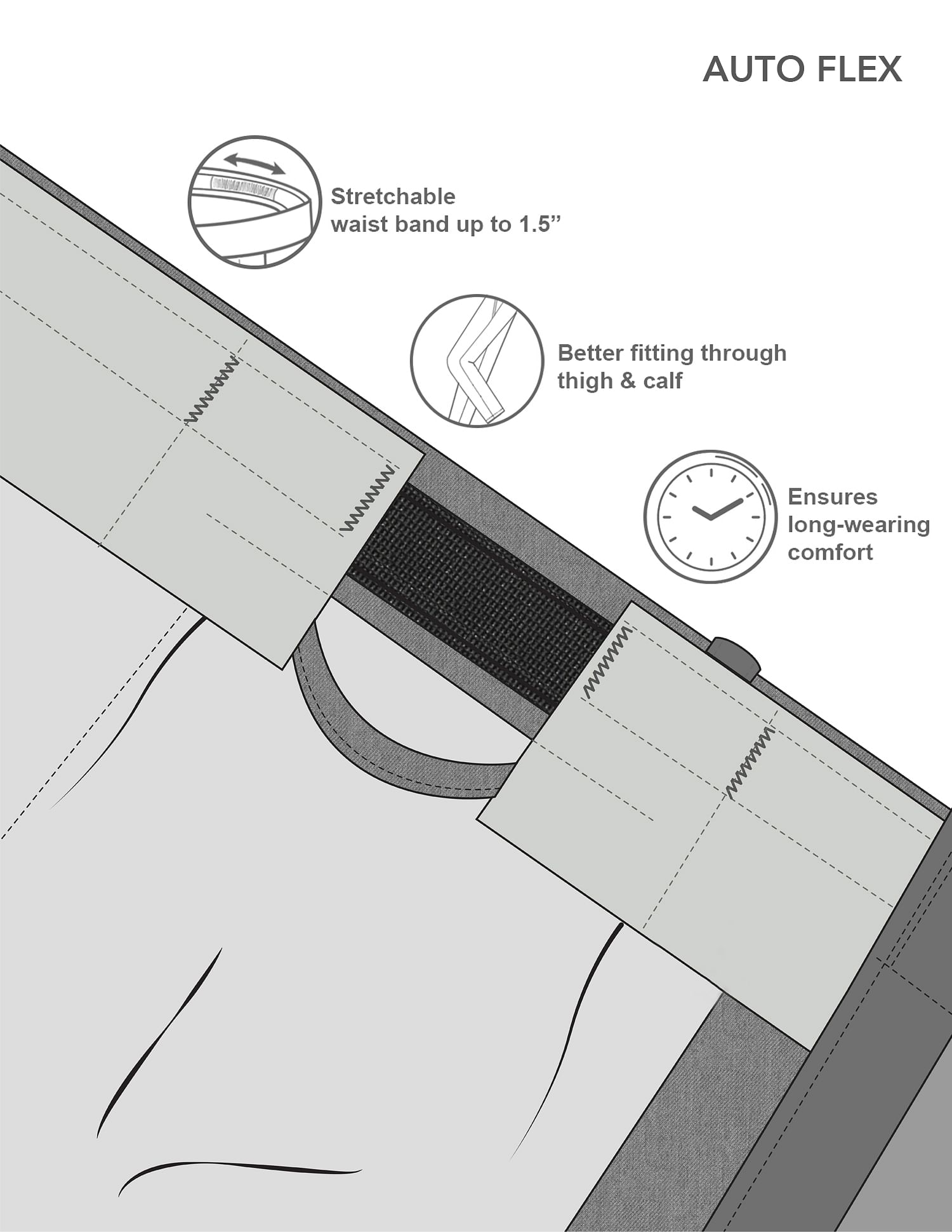 Arrow Sports Solid Autoflex Trousers