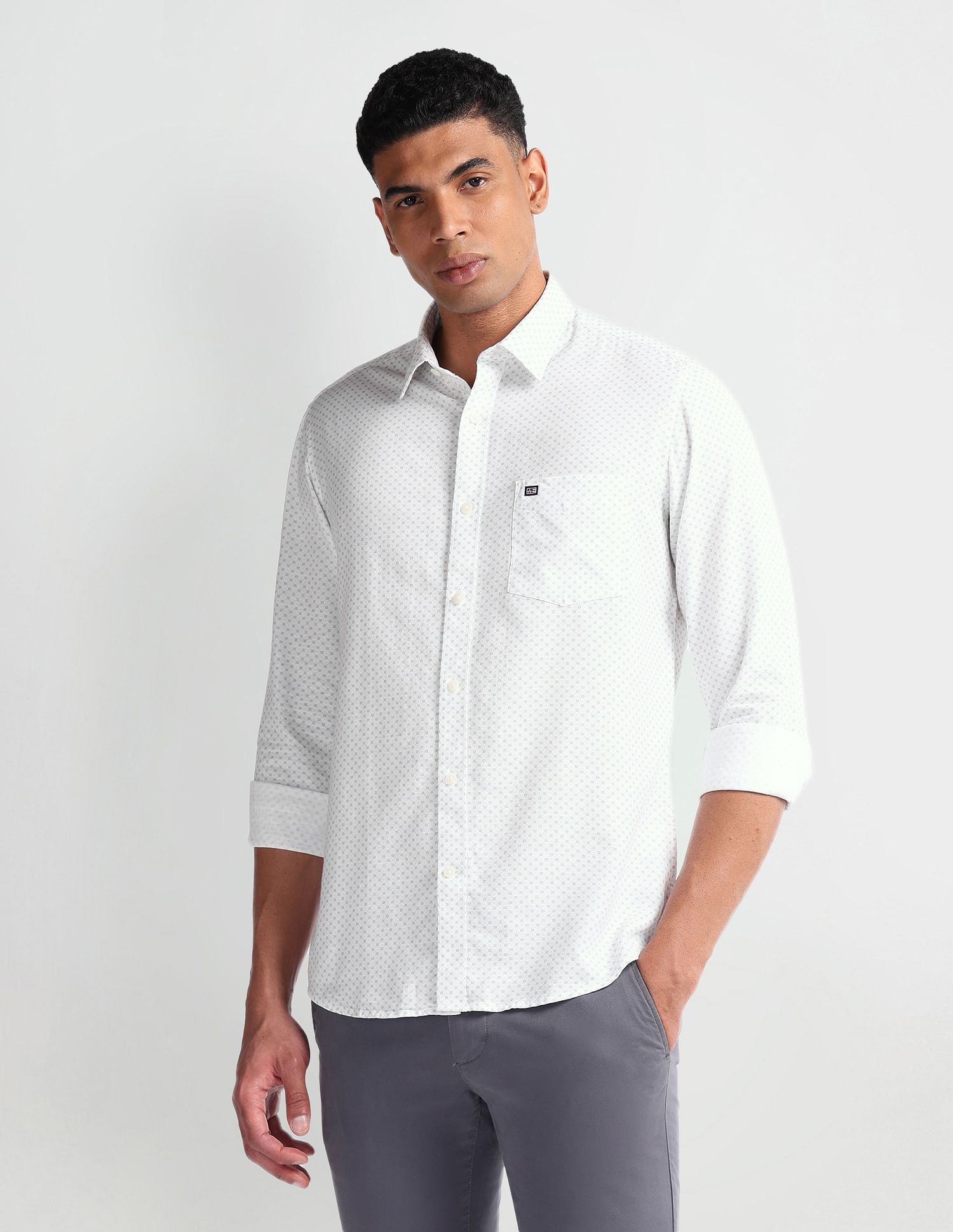 Arrow Sport Geometric Print Dobby Shirt