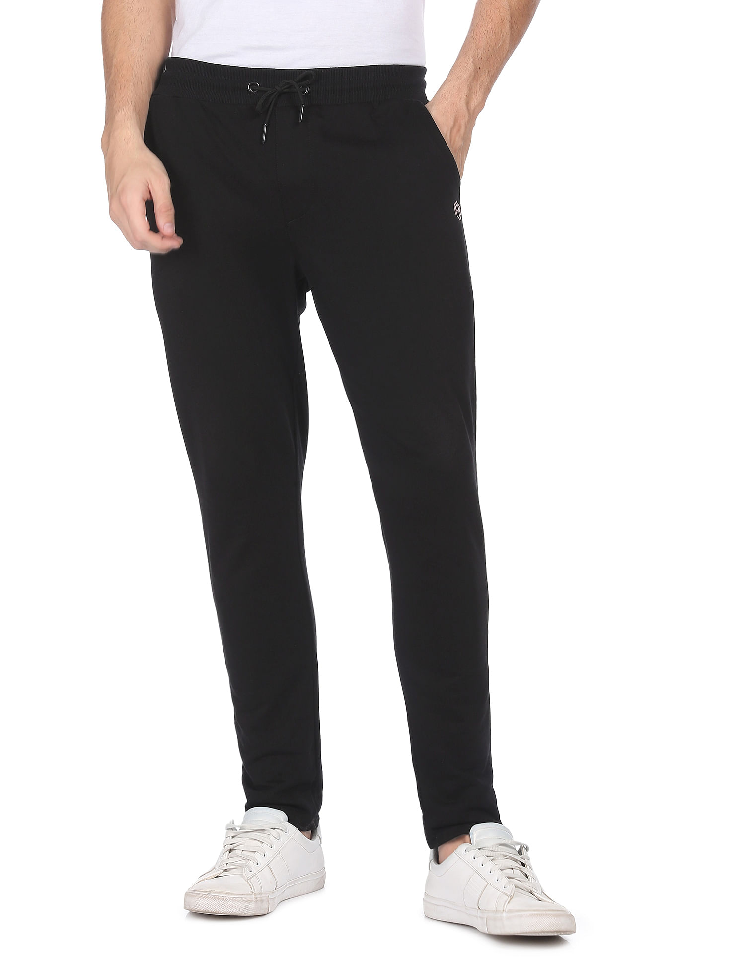 Buy FLYING MACHINE Solid Polyester Slim Fit Men's Track Pants | Shoppers  Stop