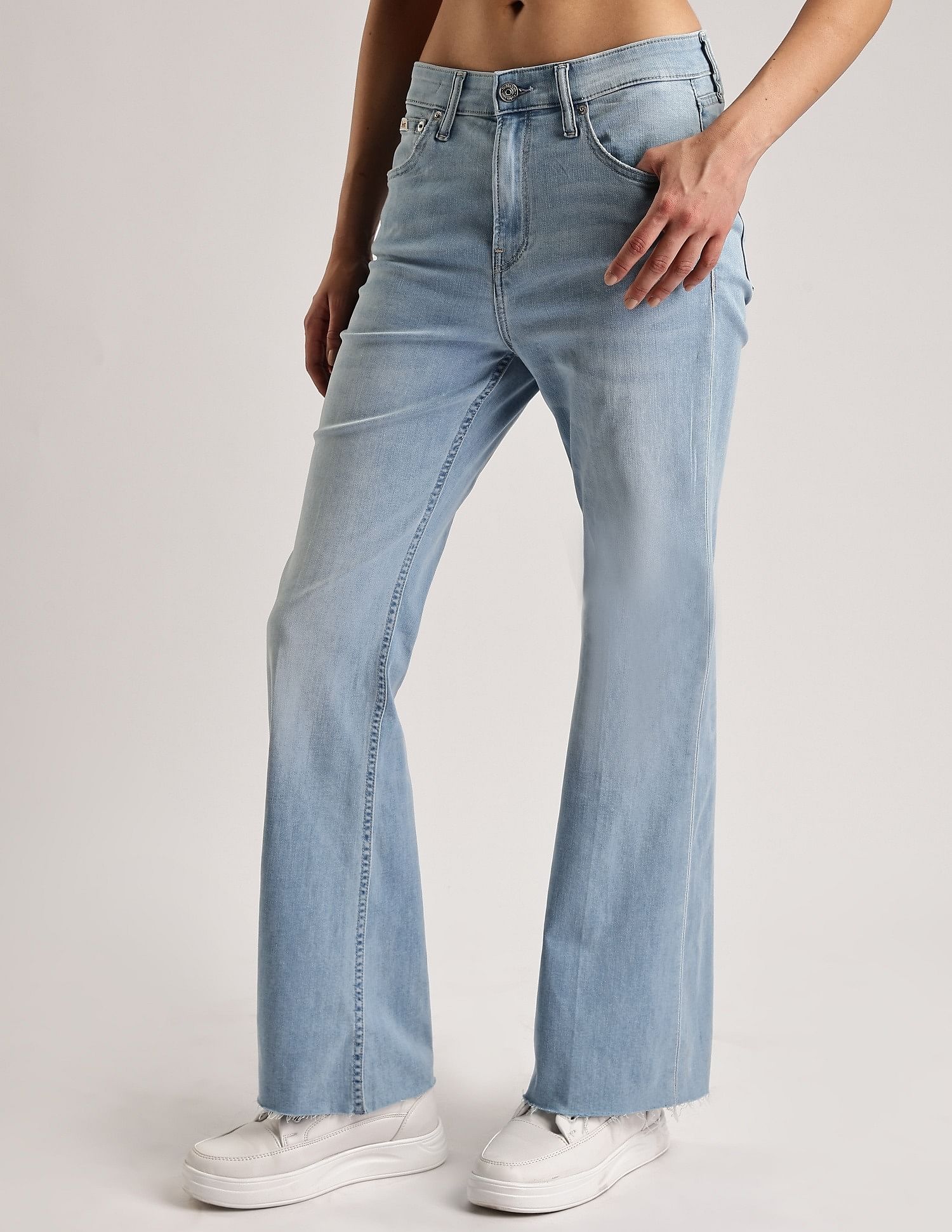 Calvin Klein Jeans Light-Wash Mid Rise Bootcut Jeans
