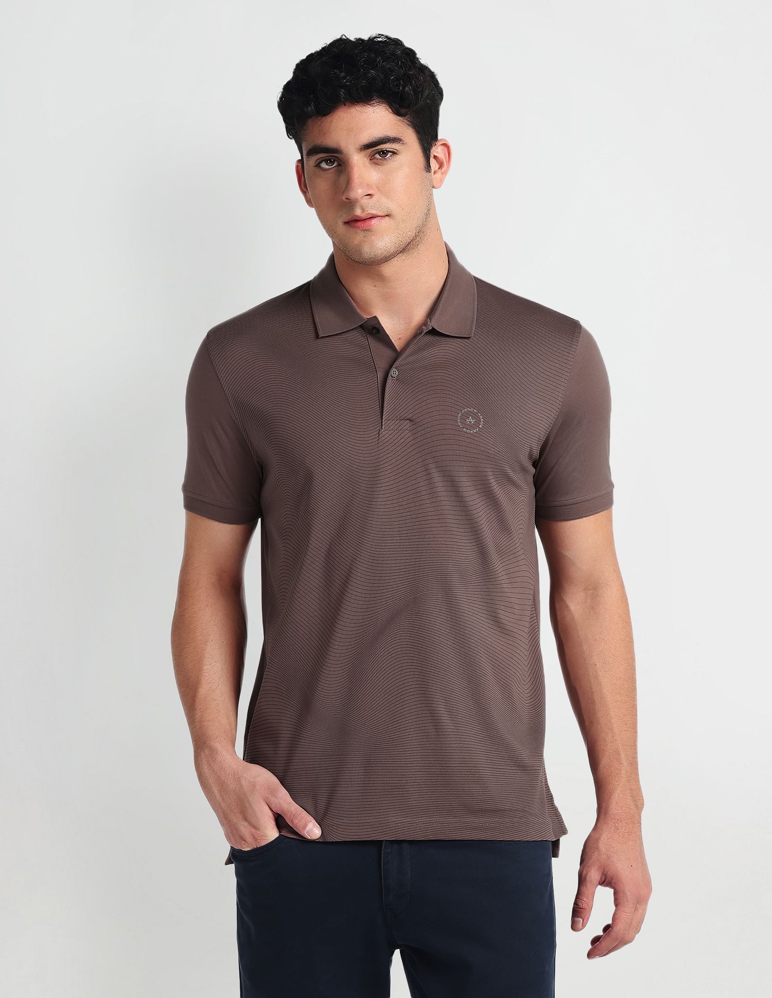 Arrow Newyork Pure Cotton Abstract Polo Shirt