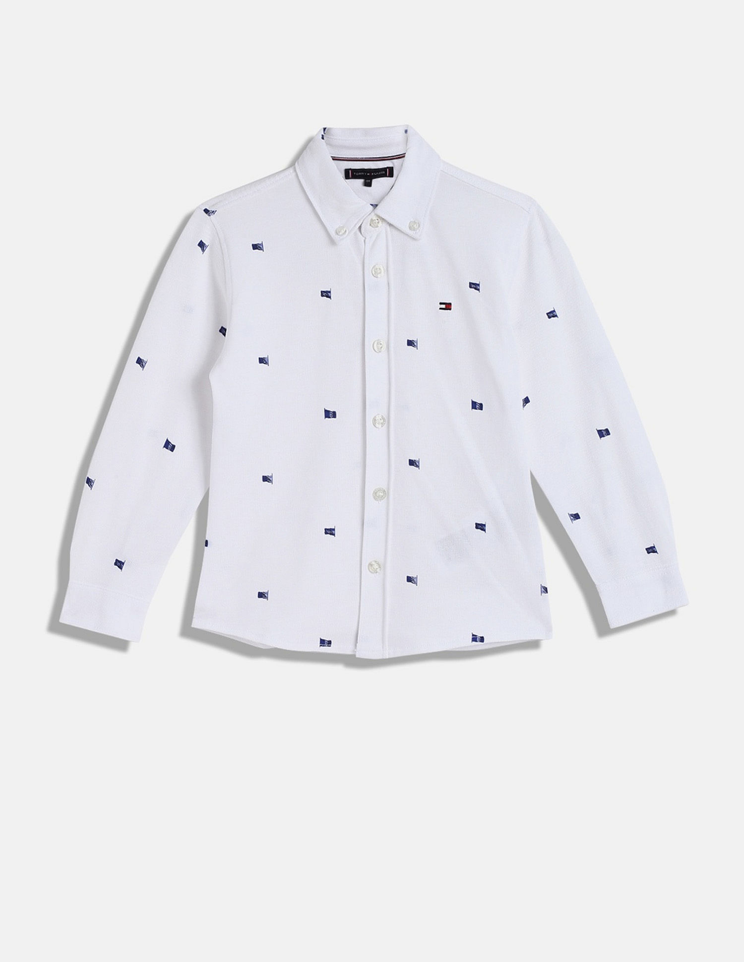Tommy Hilfiger Kids Boys Printed Regular-Fit Cotton Shirt