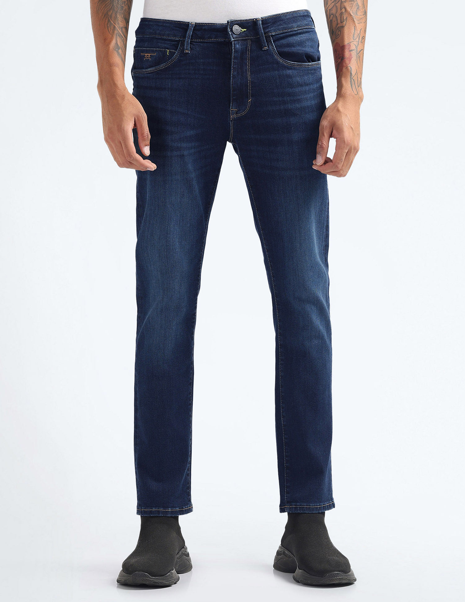 Flying Machine Michael Slim Tapered Stone Wash Jeans