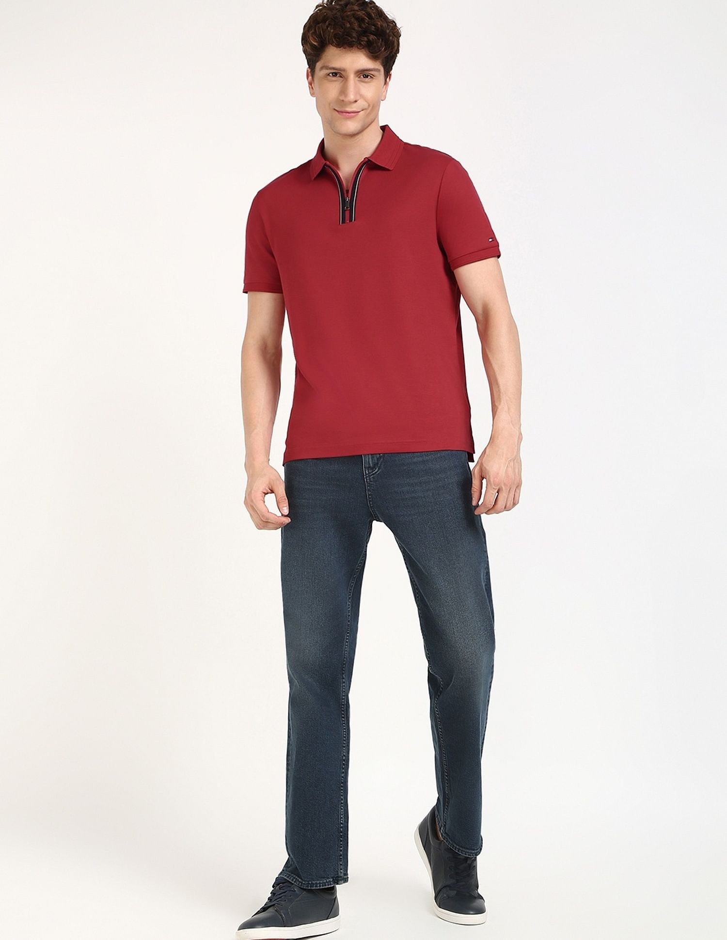 Tommy Hilfiger Solid Regular-Fit Cotton Polo Shirt