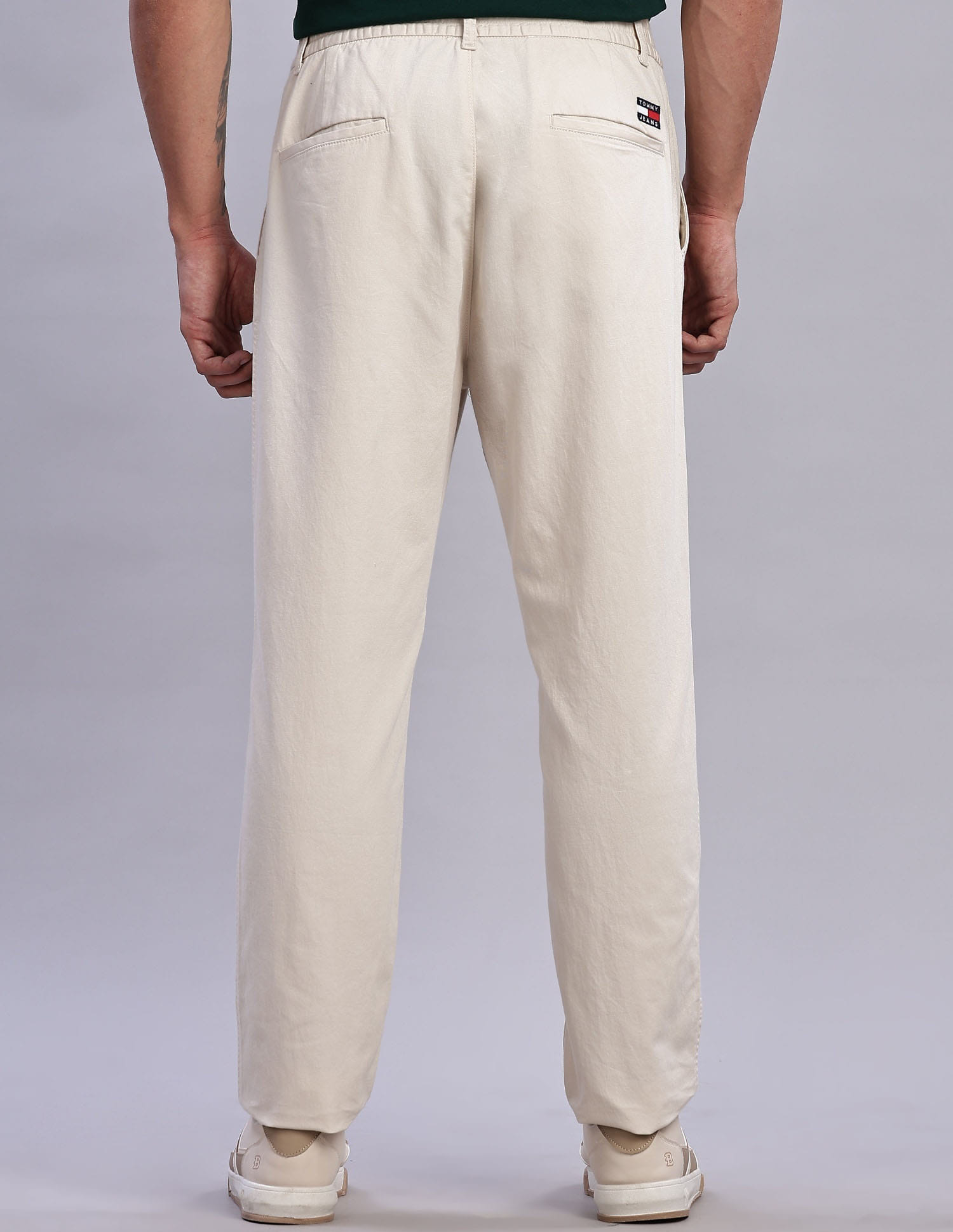 Buy Tommy Hilfiger Mens Beige Solid Pant