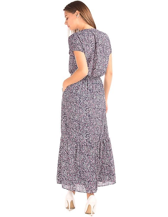 long floral summer dresses Fore Collection Women's Natural Floral Linen Maxi Dress, Ivory/Black Size M