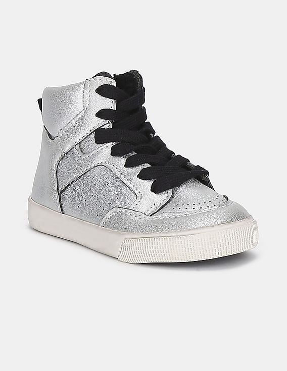 Buy GAP Boys Silver Metallic High Top Sneakers NNNOW