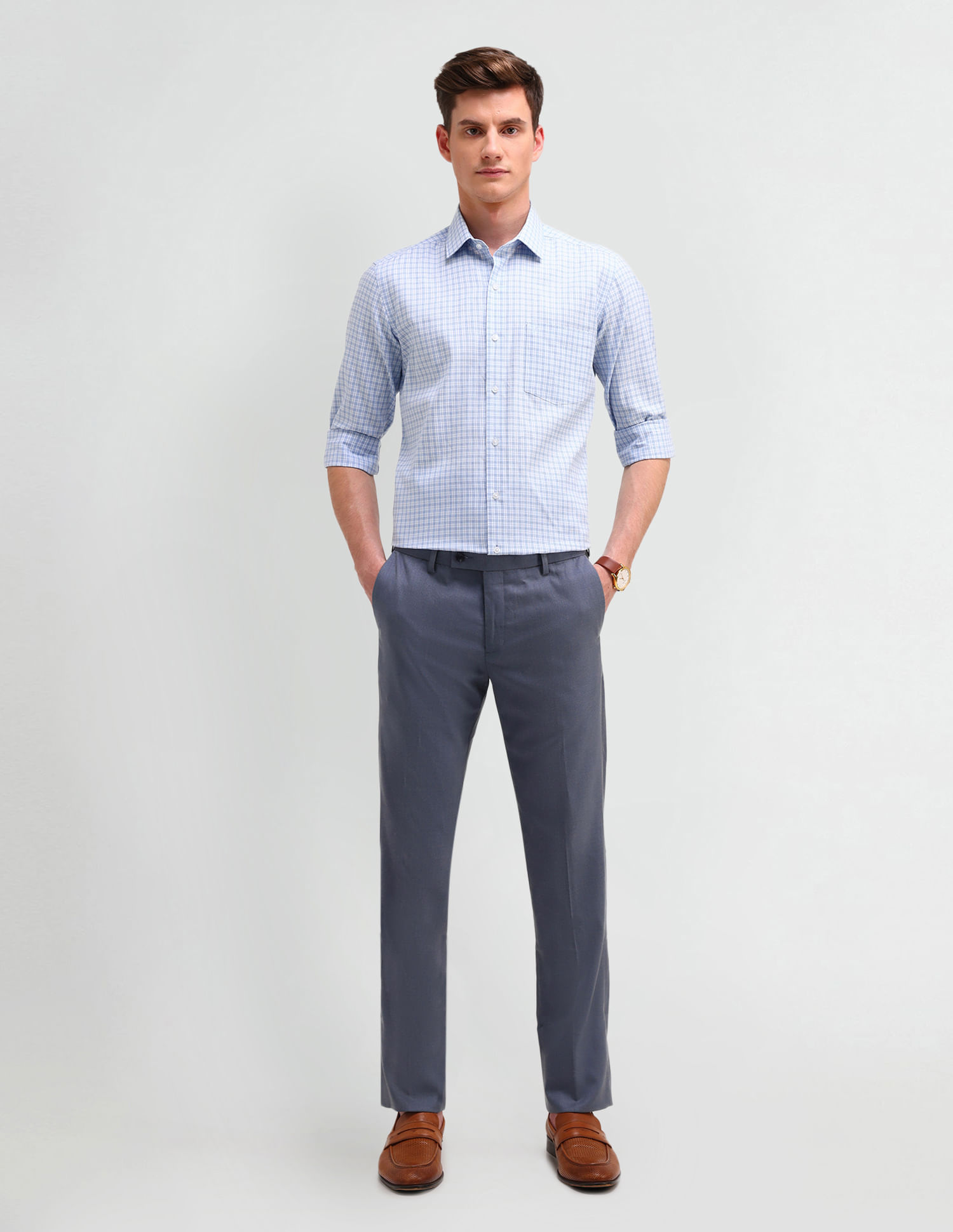 Arrow Slim Fit Plaid Checked Shirt