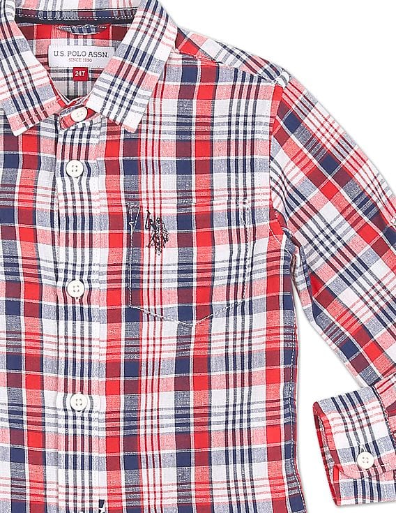 Buy Polo Kids Boys Spread Collar Check Shirt