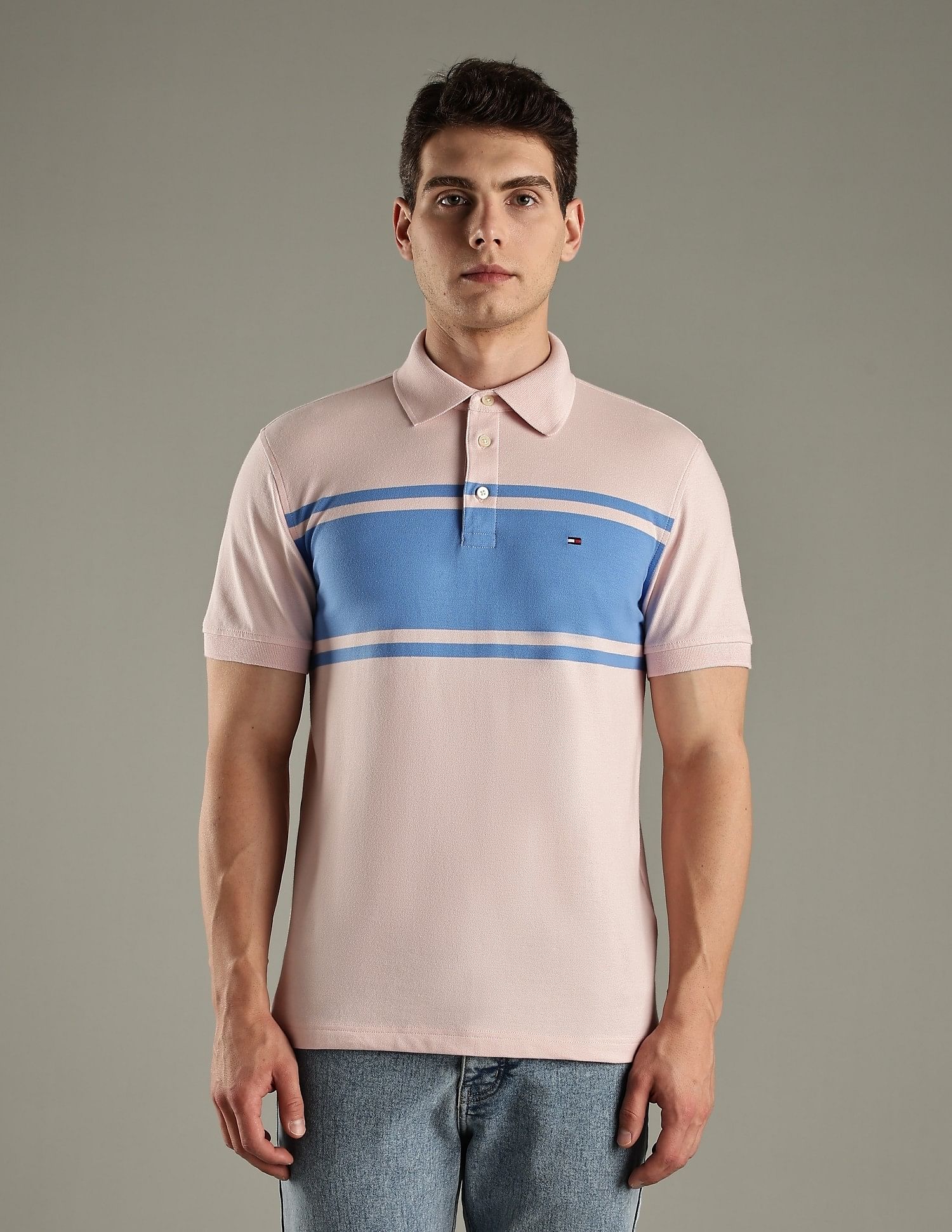 Tommy Hilfiger Striped Slim-Fit Cotton Polo T-Shirt