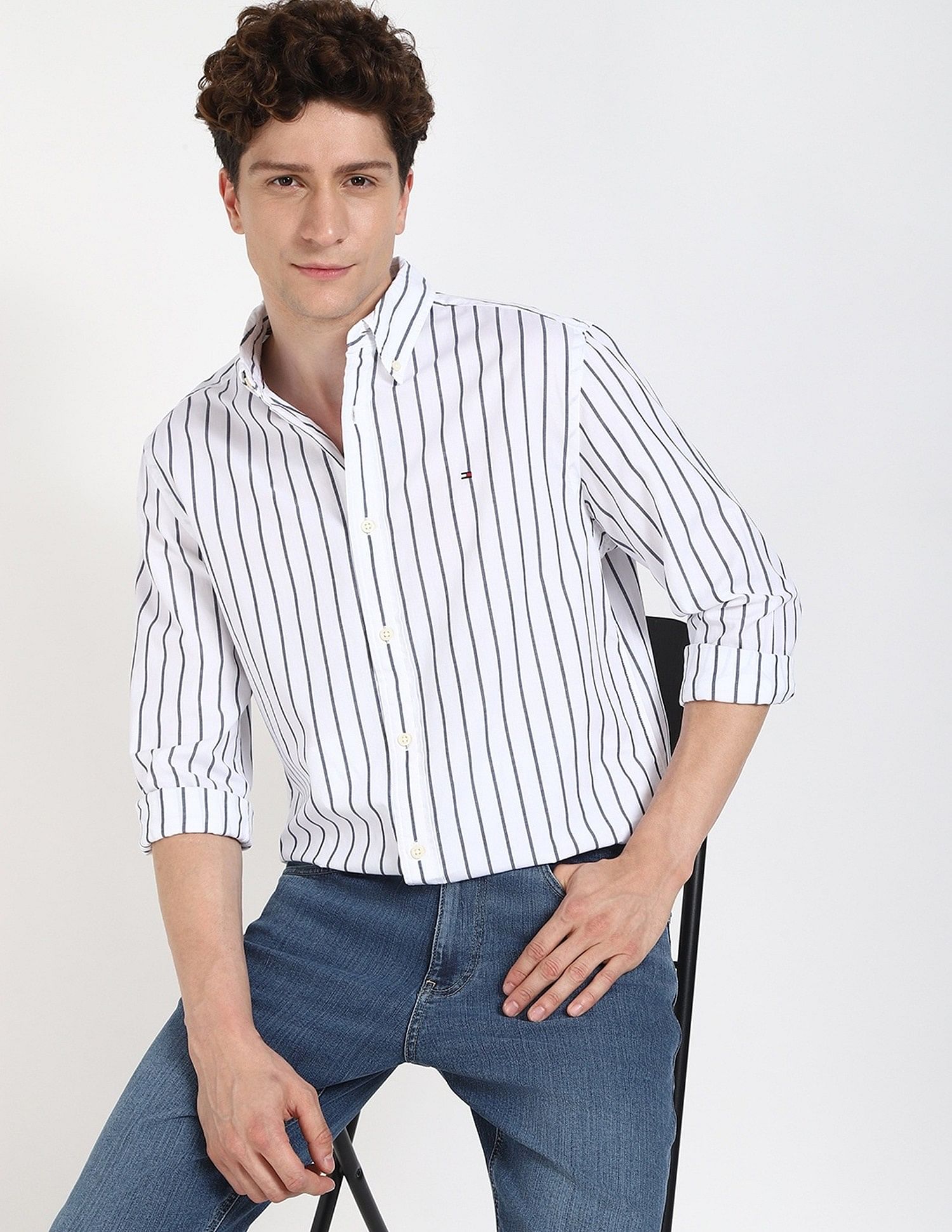Tommy Hilfiger Striped Regular-Fit Cotton Shirt