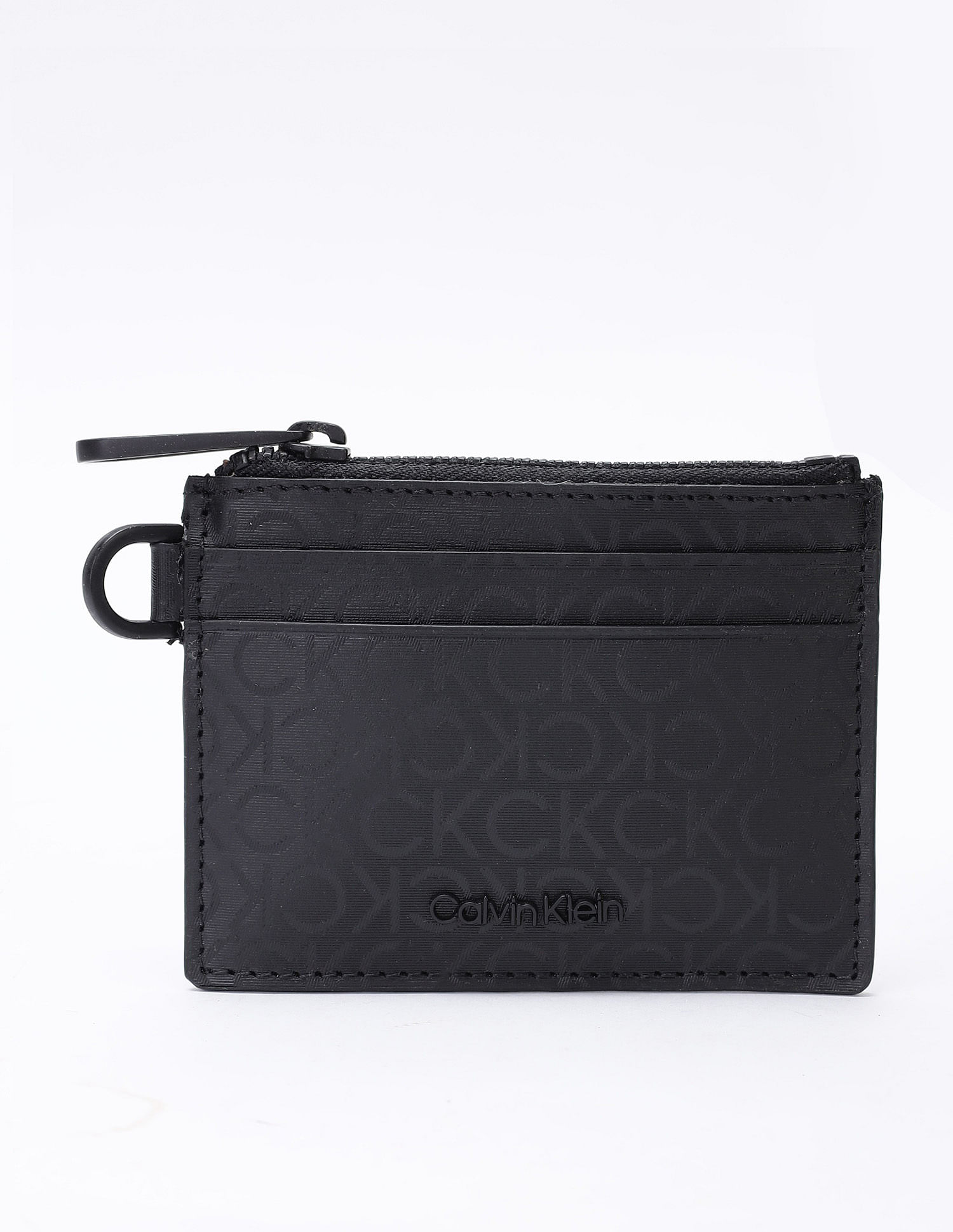 Calvin Klein Logo Black Leather Bi-Fold Wallet