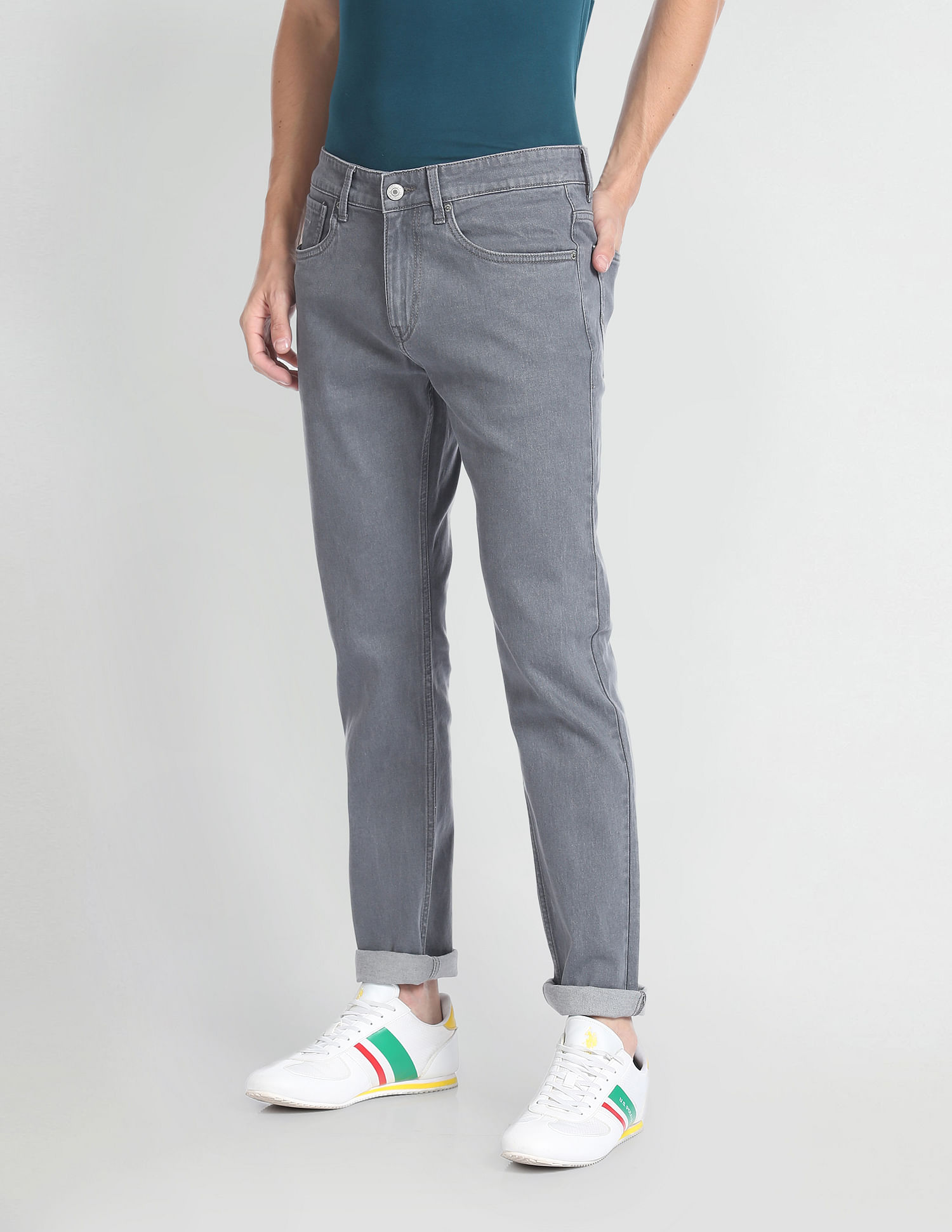 U.S. Polo Assn. Denim Co. Brandon Slim Tapered Fit Grey Jeans
