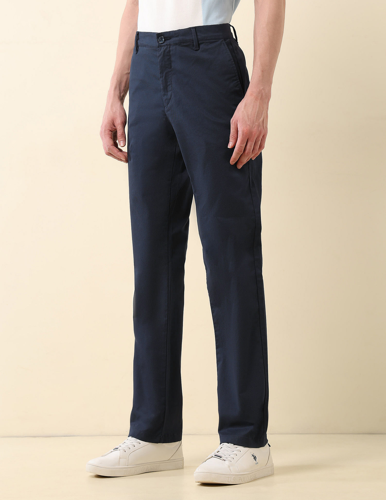U.S. Polo Assn. Textured Riley Straight Fit Trousers