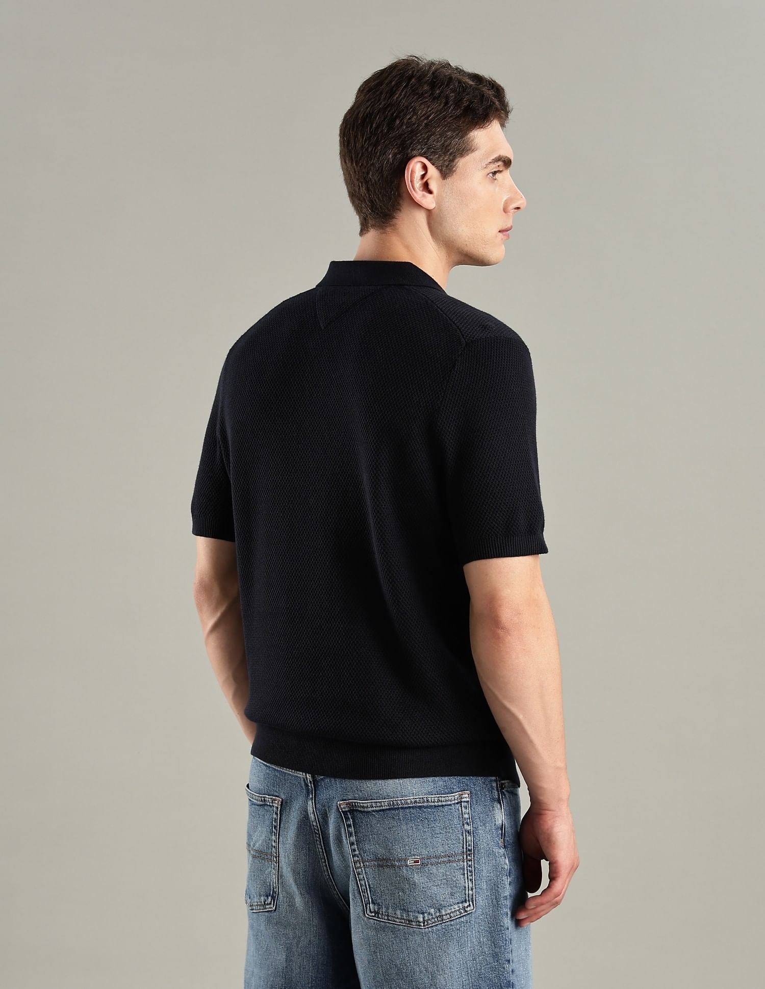 Tommy Hilfiger Texture Regular-Fit Cotton Polo T-Shirt