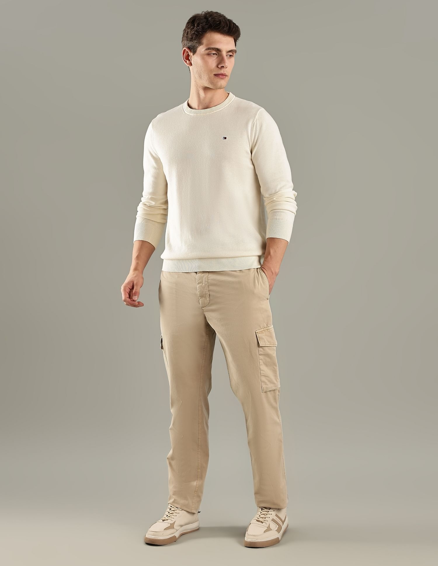 Tommy Hilfiger Solid Regular-Fit Cotton Sweater