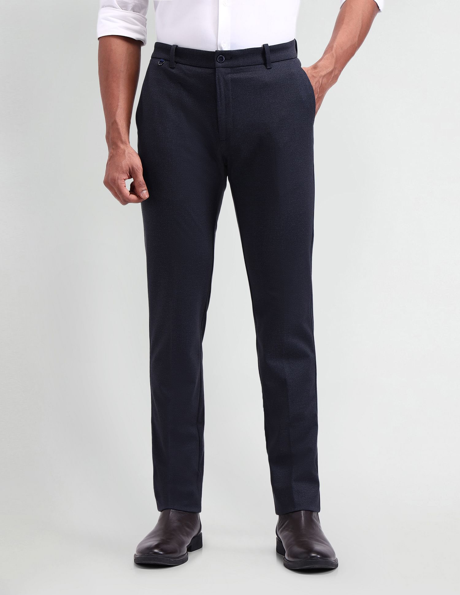 Arrow Newyork Mid Rise Slim Fit Knitted Pants