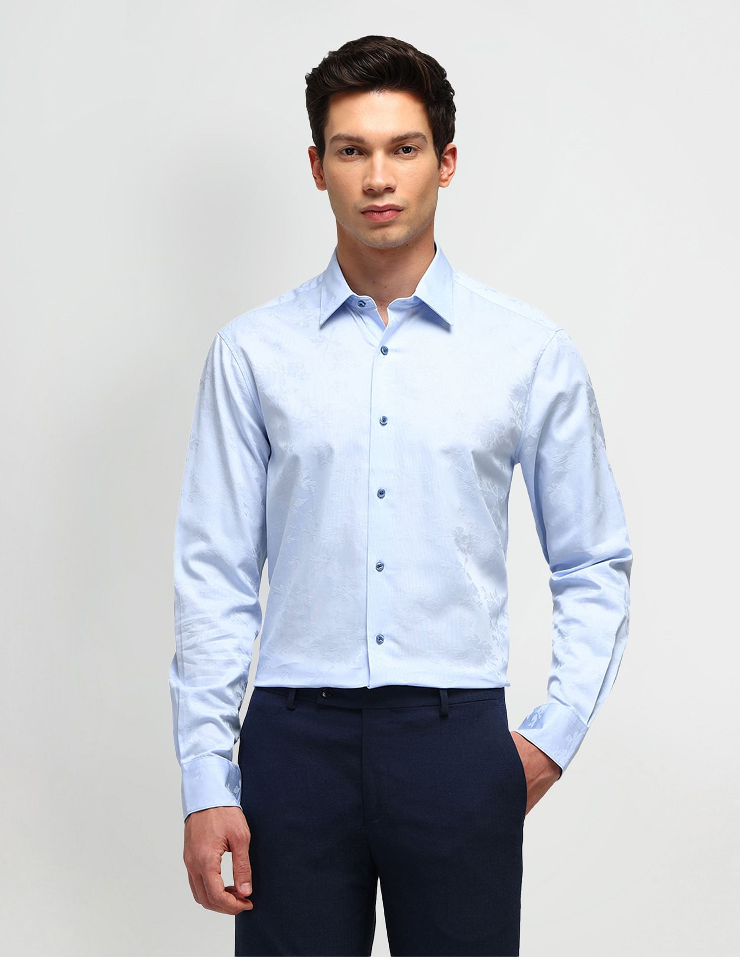 Arrow Slim Fit Textured Pattern Shirt