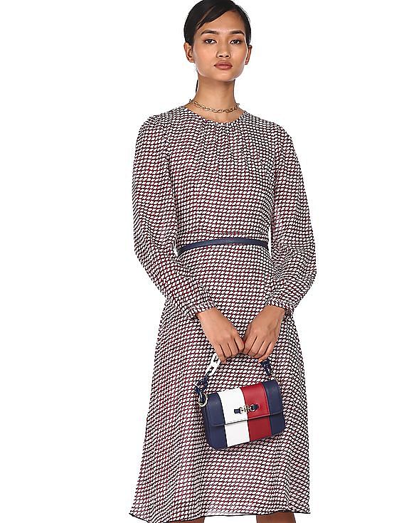 tommy hilfiger geo print shift dress