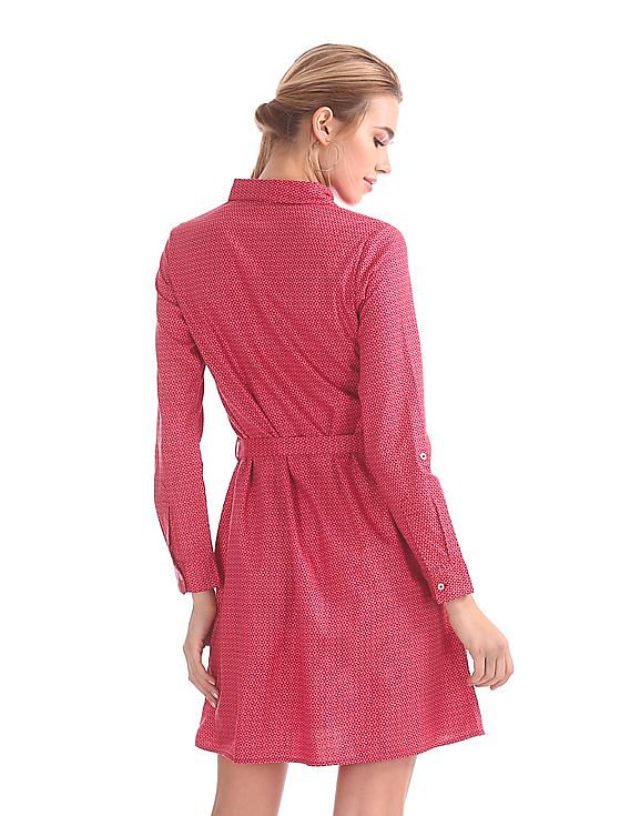 U.S. Polo Assn. Women Geometric Printed Shirt Dress