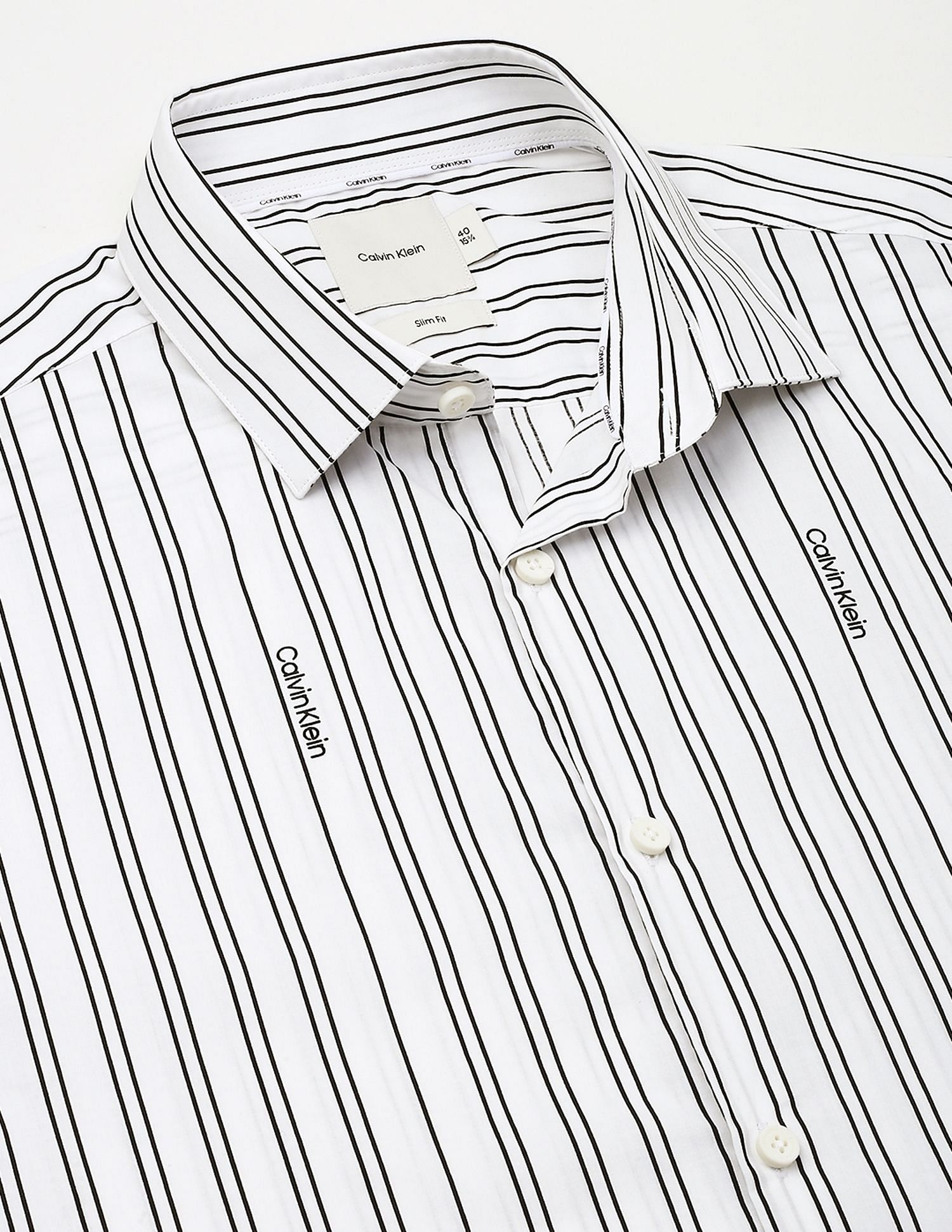 Calvin Klein Jeans Striped Slim-Fit Cotton Shirt