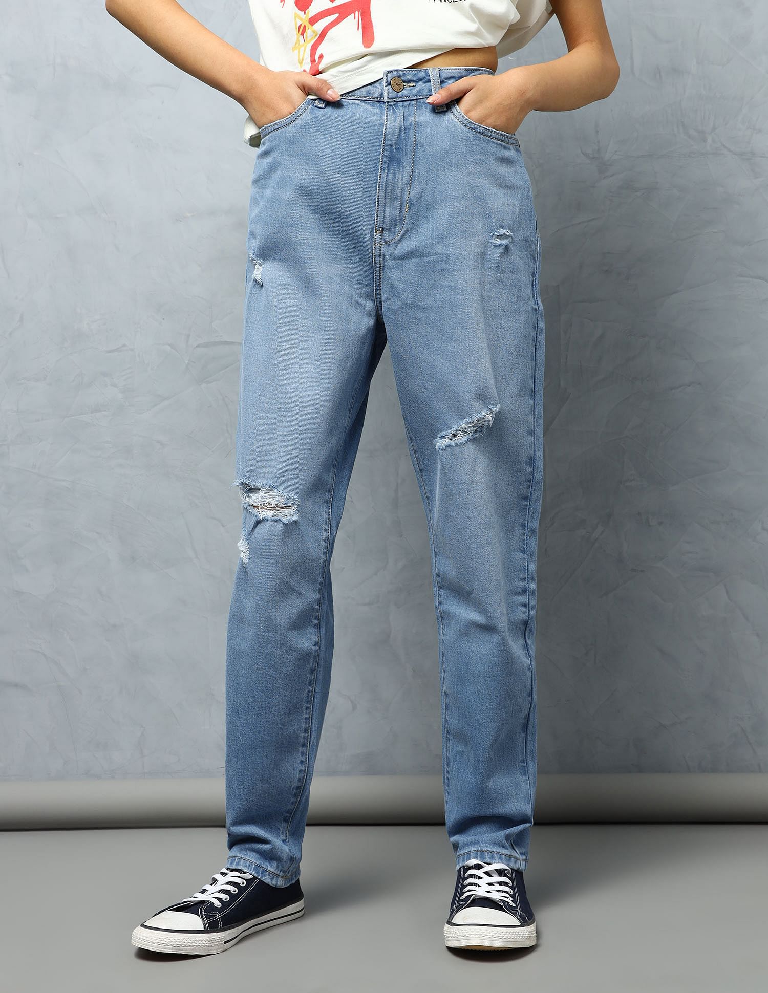 Flying Machine Women High Rise Mom Fit Jeans