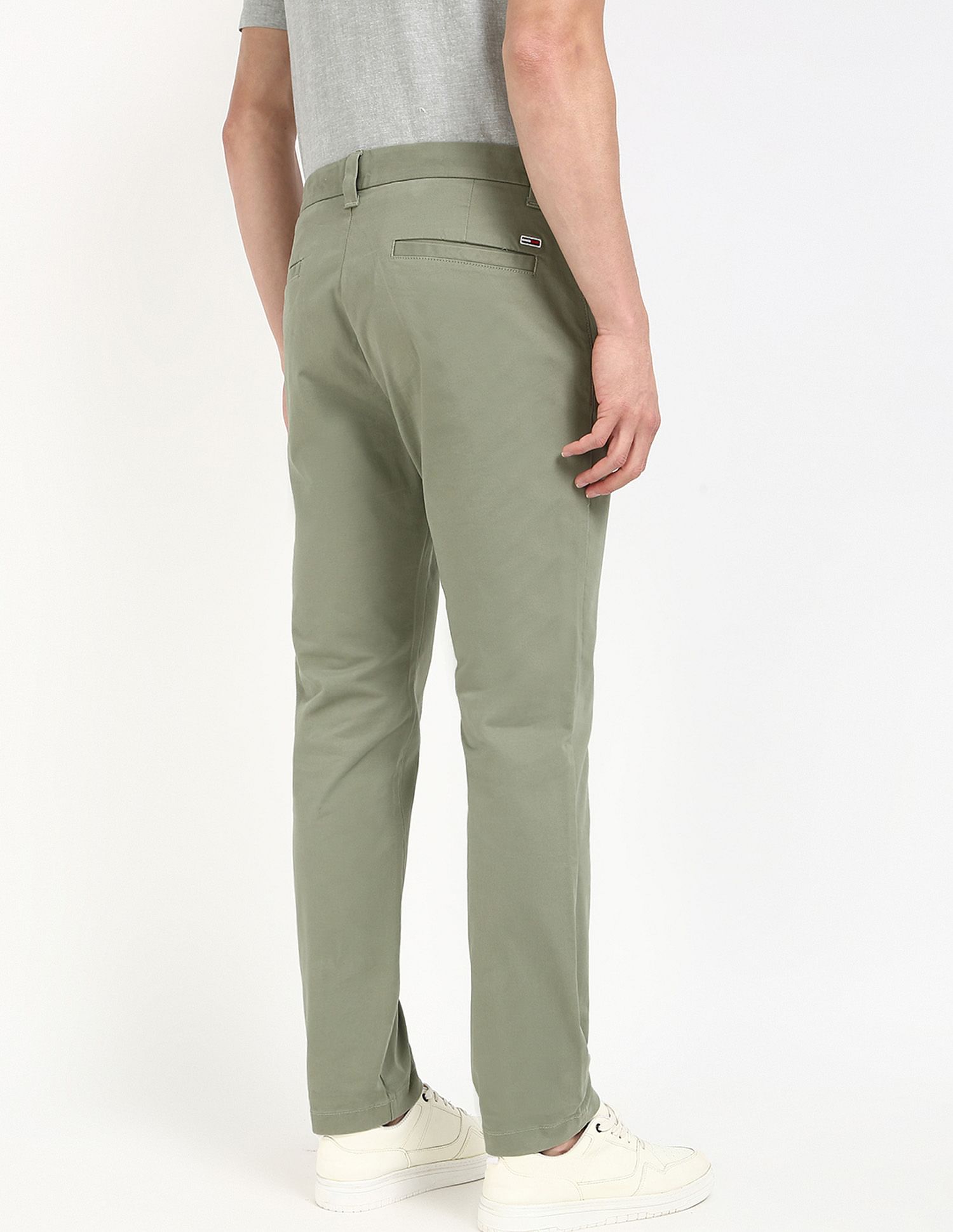 Tommy Hilfiger Kids Green Solid Trousers for Fresh Look