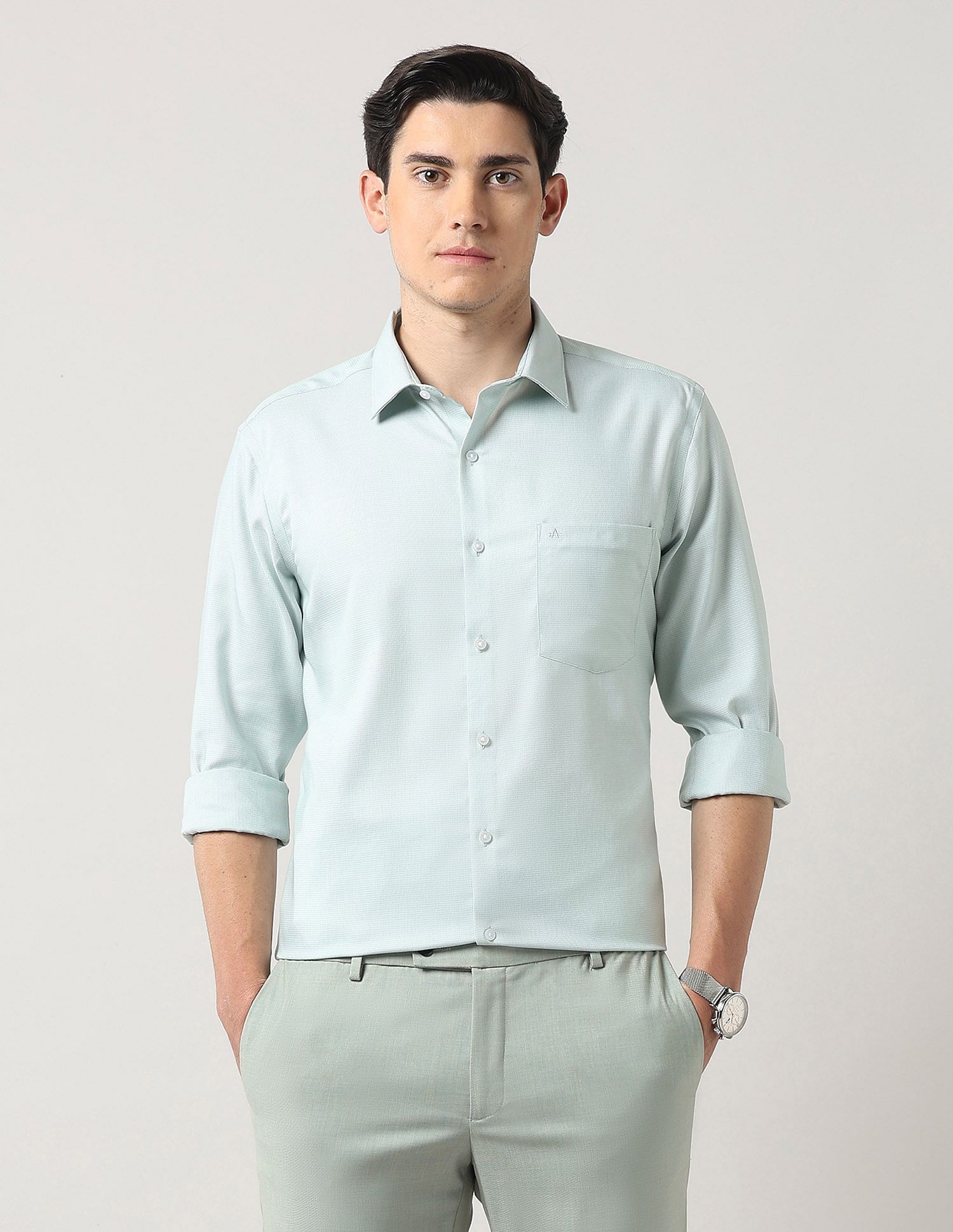 Arrow Liberty Classic Fit Textured Autopress Shirt