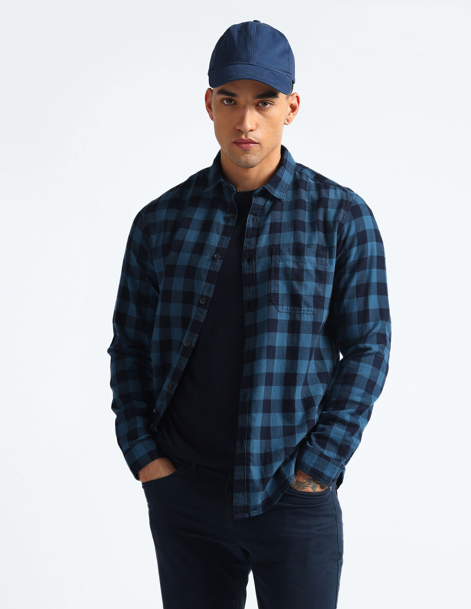 Flying Machine Buffalo Check Cotton Shirt