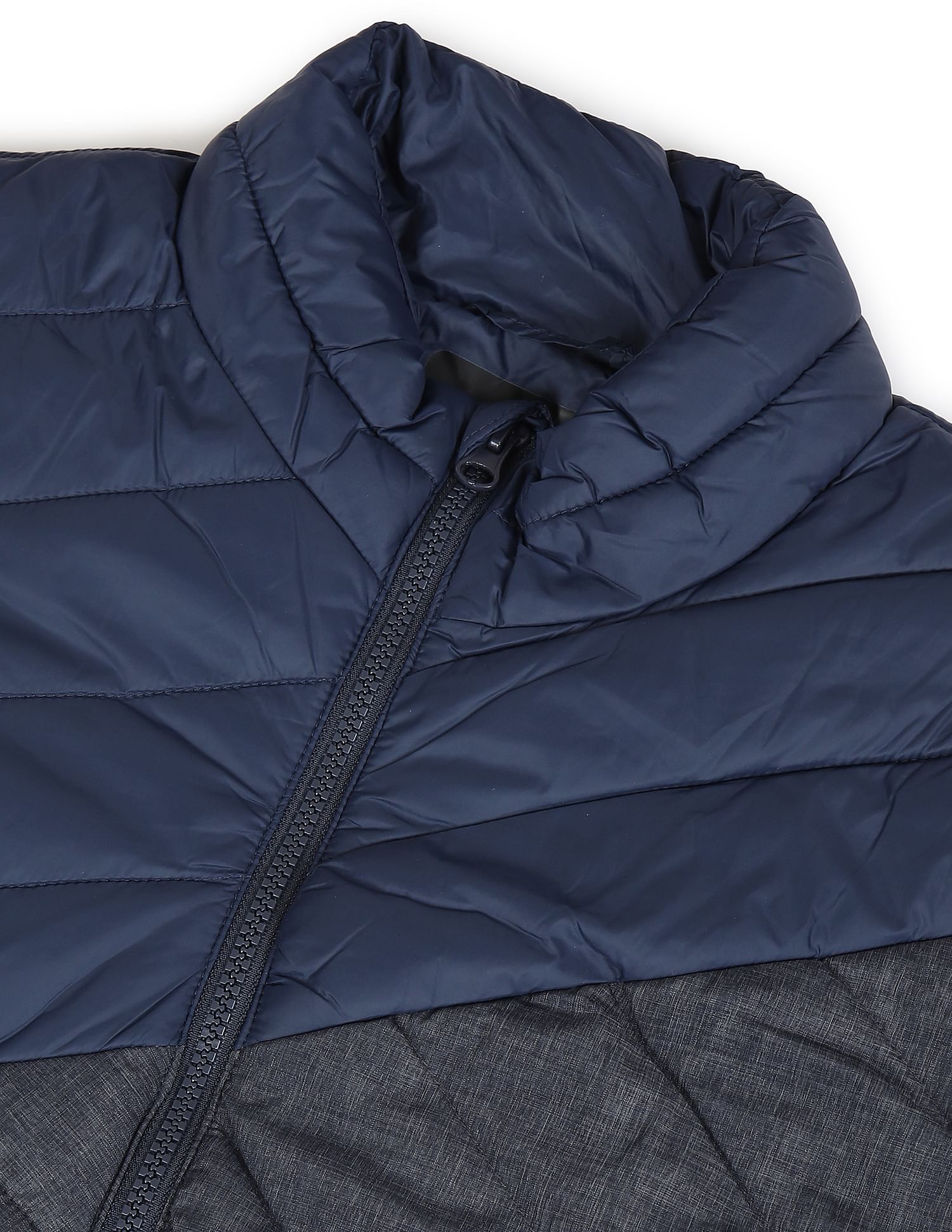Flying Machine High Neck Colour Block Padded Jacket