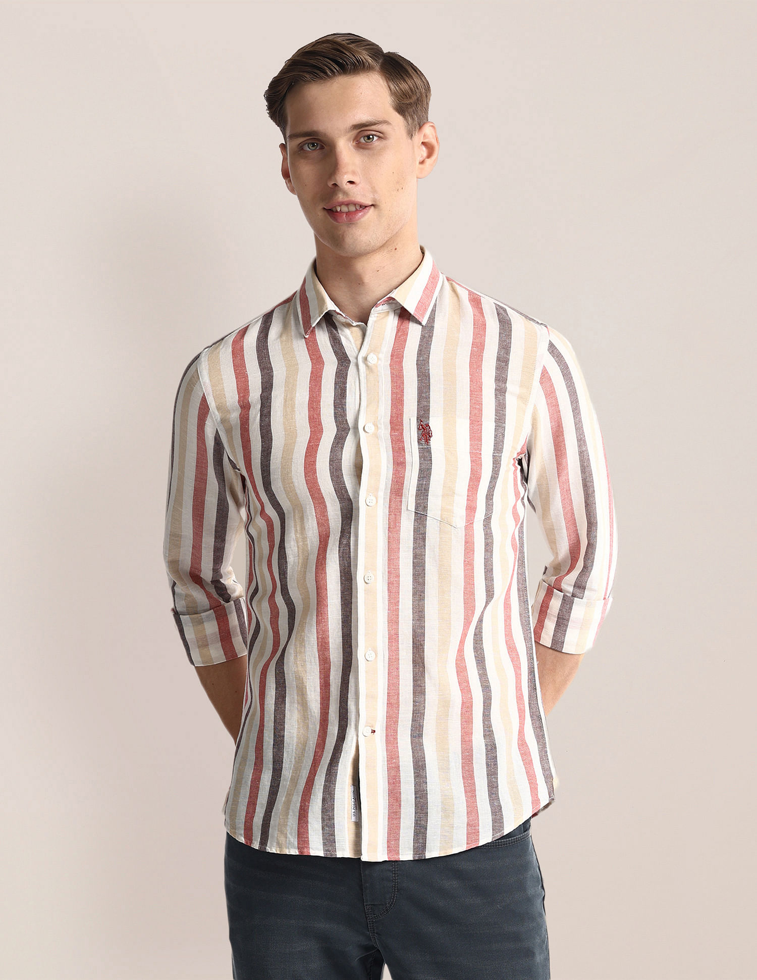 U.S. Polo Assn. Vertical Stripe Tailored Fit Shirt