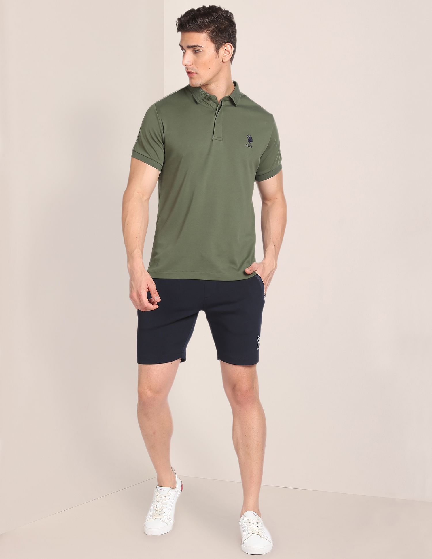 U.S. Polo Assn. Brand Tape Solid Polo Shirt