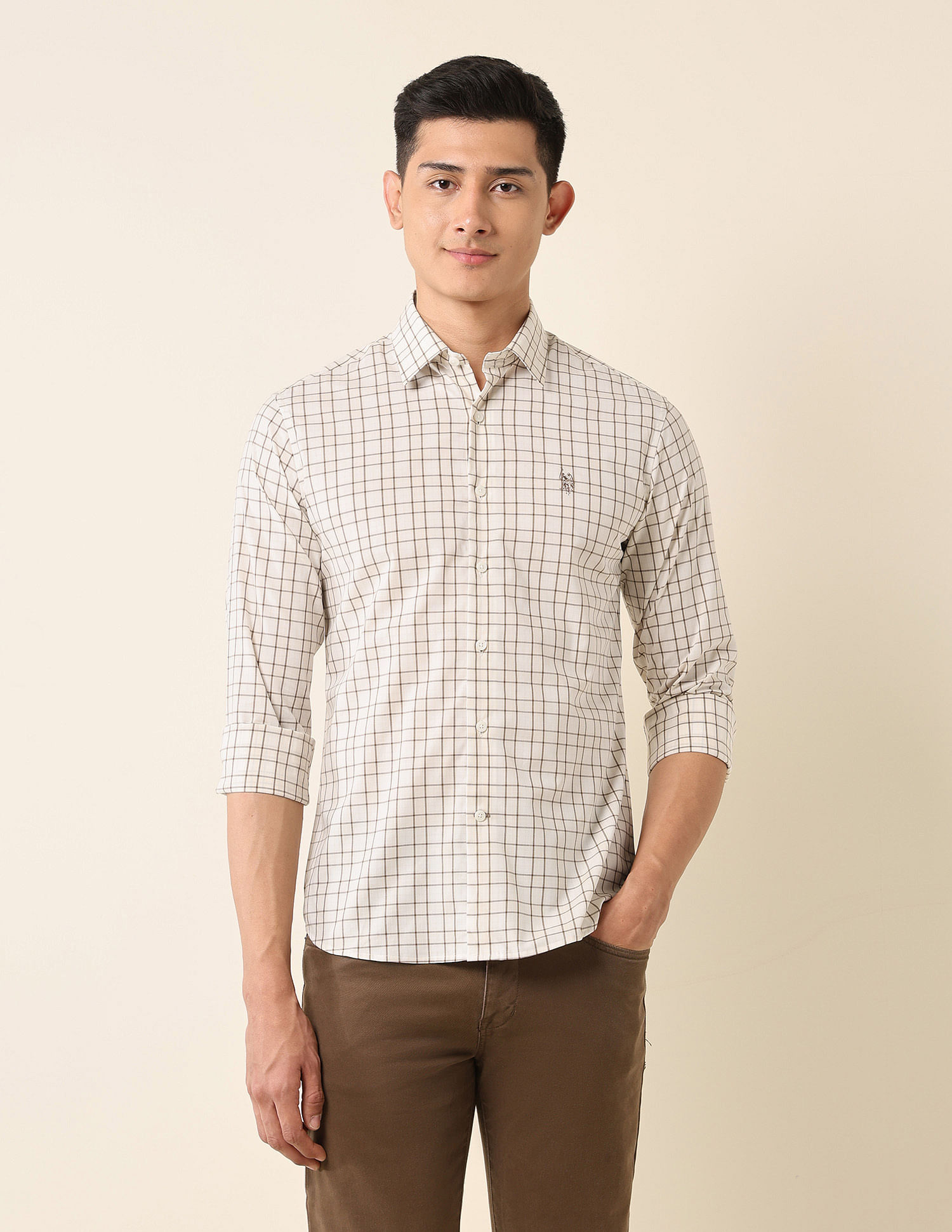 U.S. Polo Assn. Tailored Fit Graph Checked Shirt
