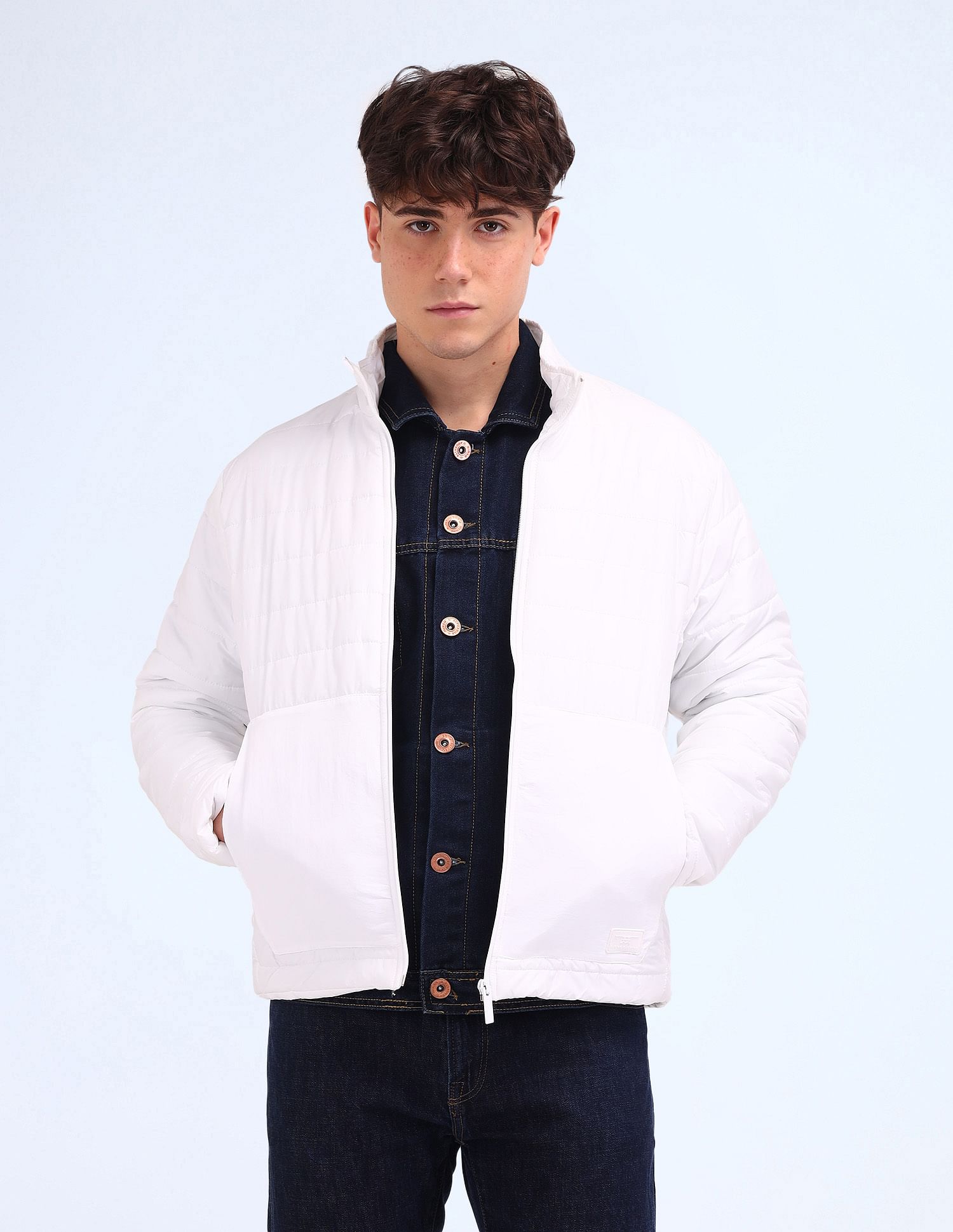 Flying Machine Regular Fit Solid Padded Jacket