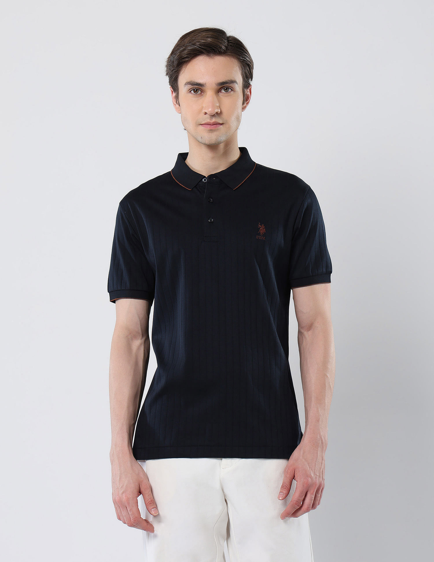 U.S. Polo Assn. Textured Cotton 135 Anniversary Polo Shirt