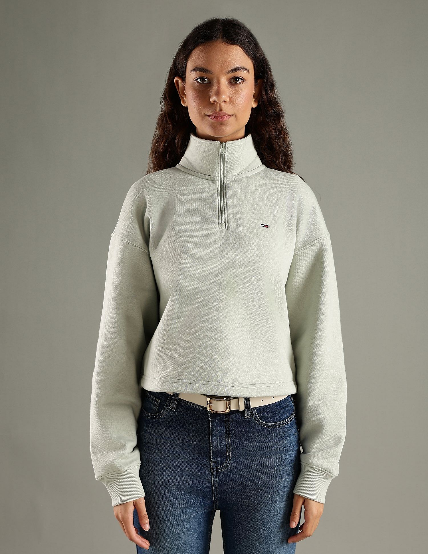 Tommy Hilfiger Regular Fit Cotton Half-Zip Sweatshirt