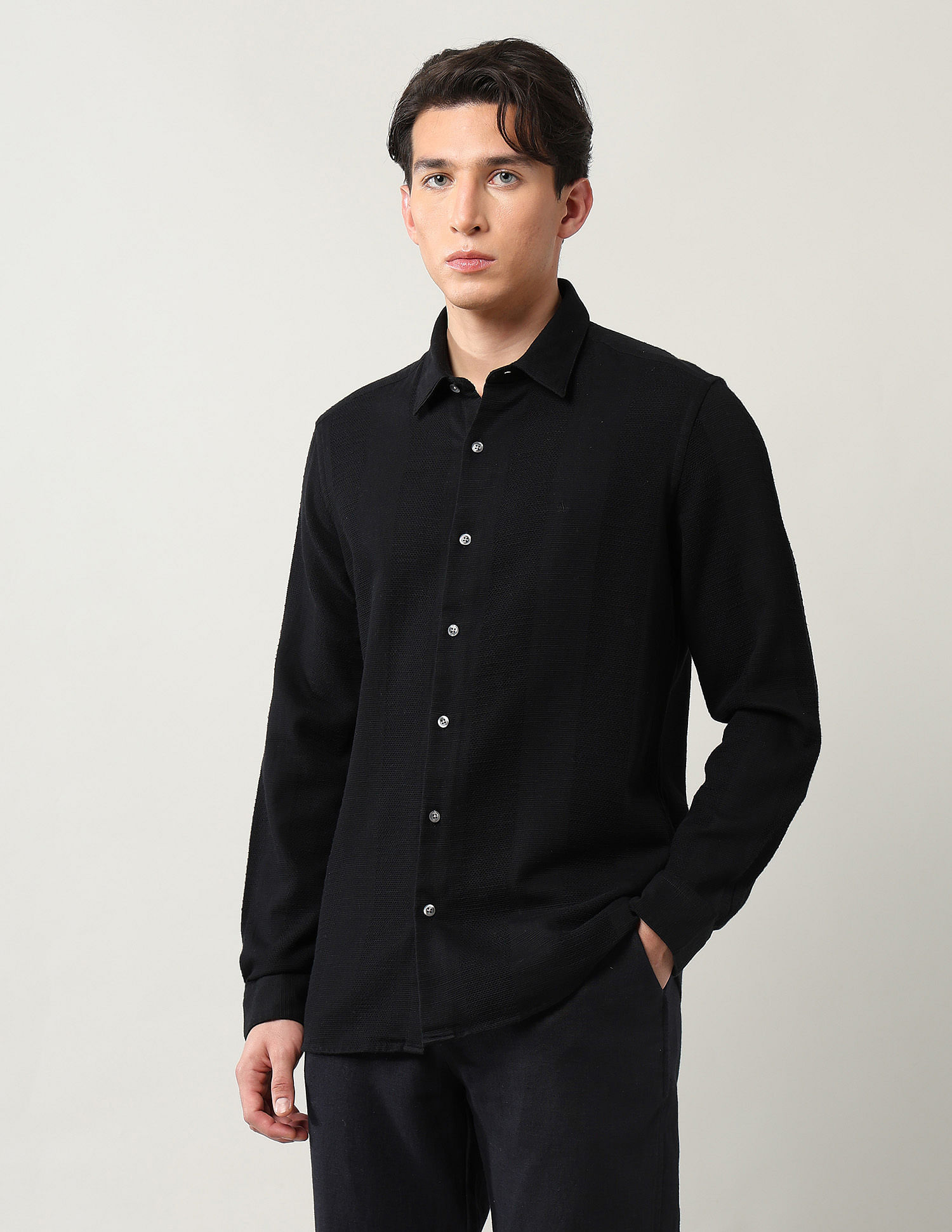 Arrow Textured Pure Cotton Shirt