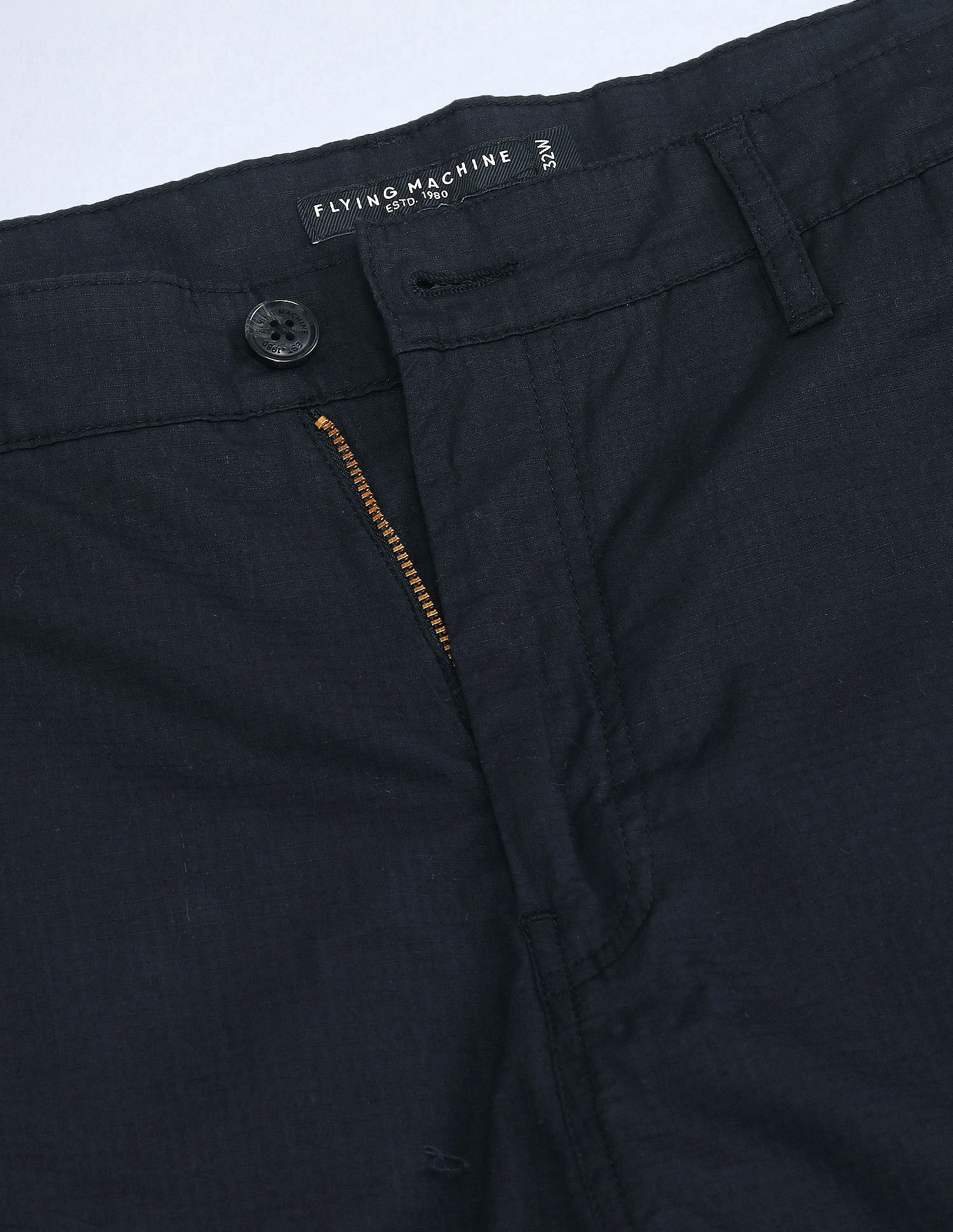 Flying Machine Relaxed Fit Solid Cargo Trousers