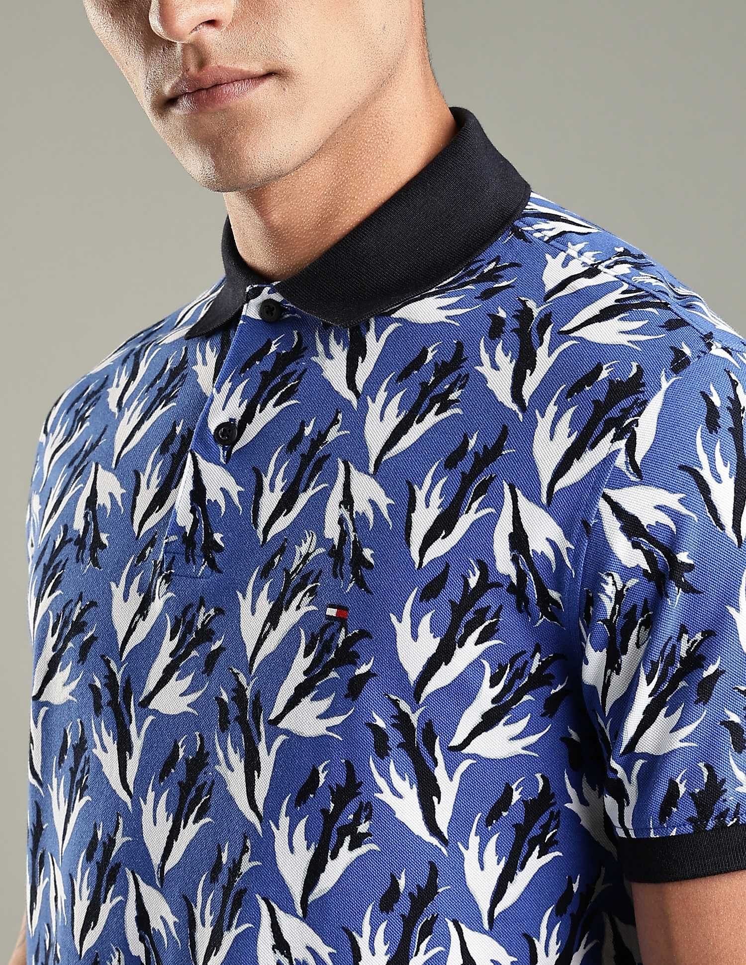 Tommy Hilfiger Printed Regular-Fit Cotton Polo Shirt