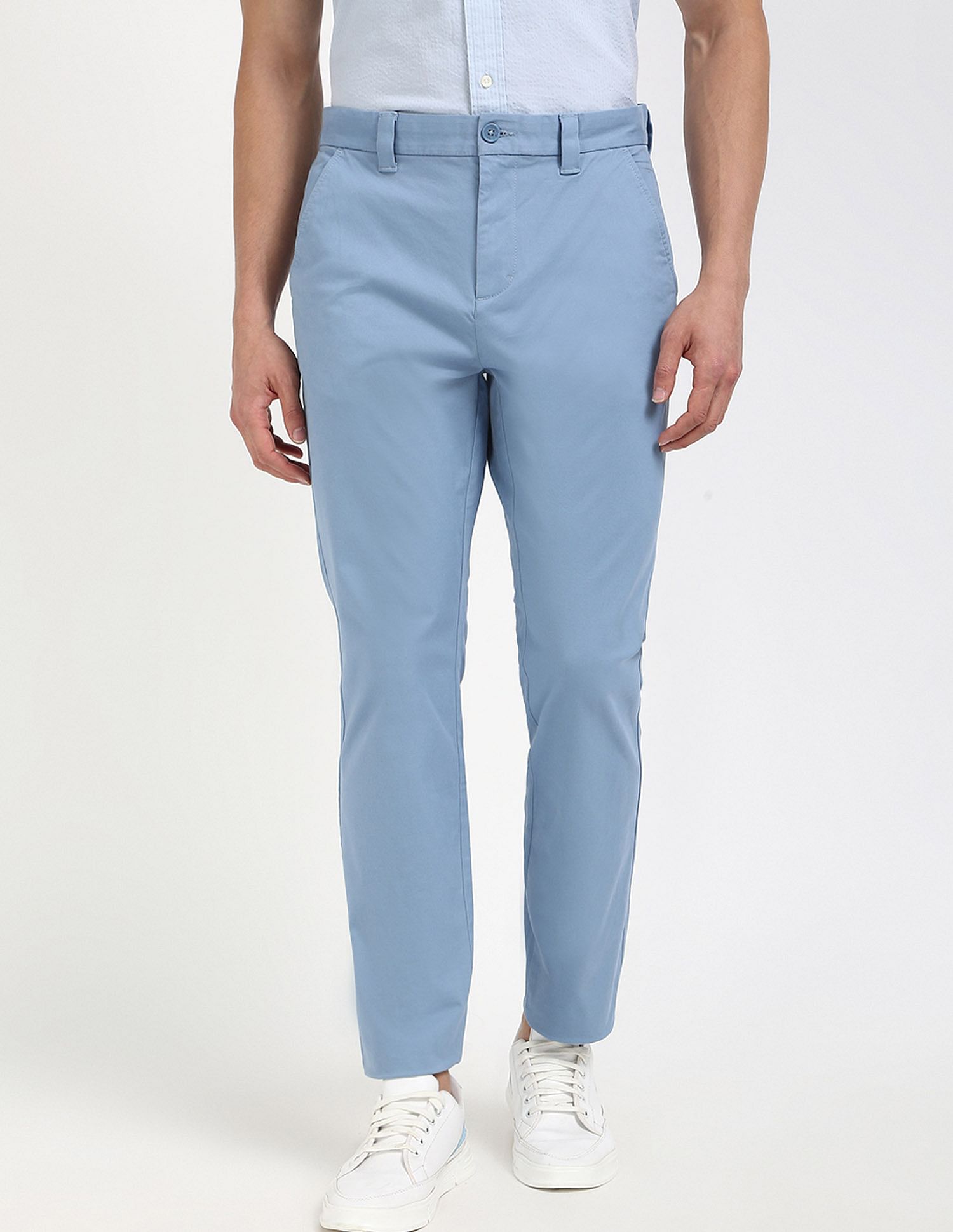 Tommy Hilfiger Kids Blue Solid Trousers for Smart Casual