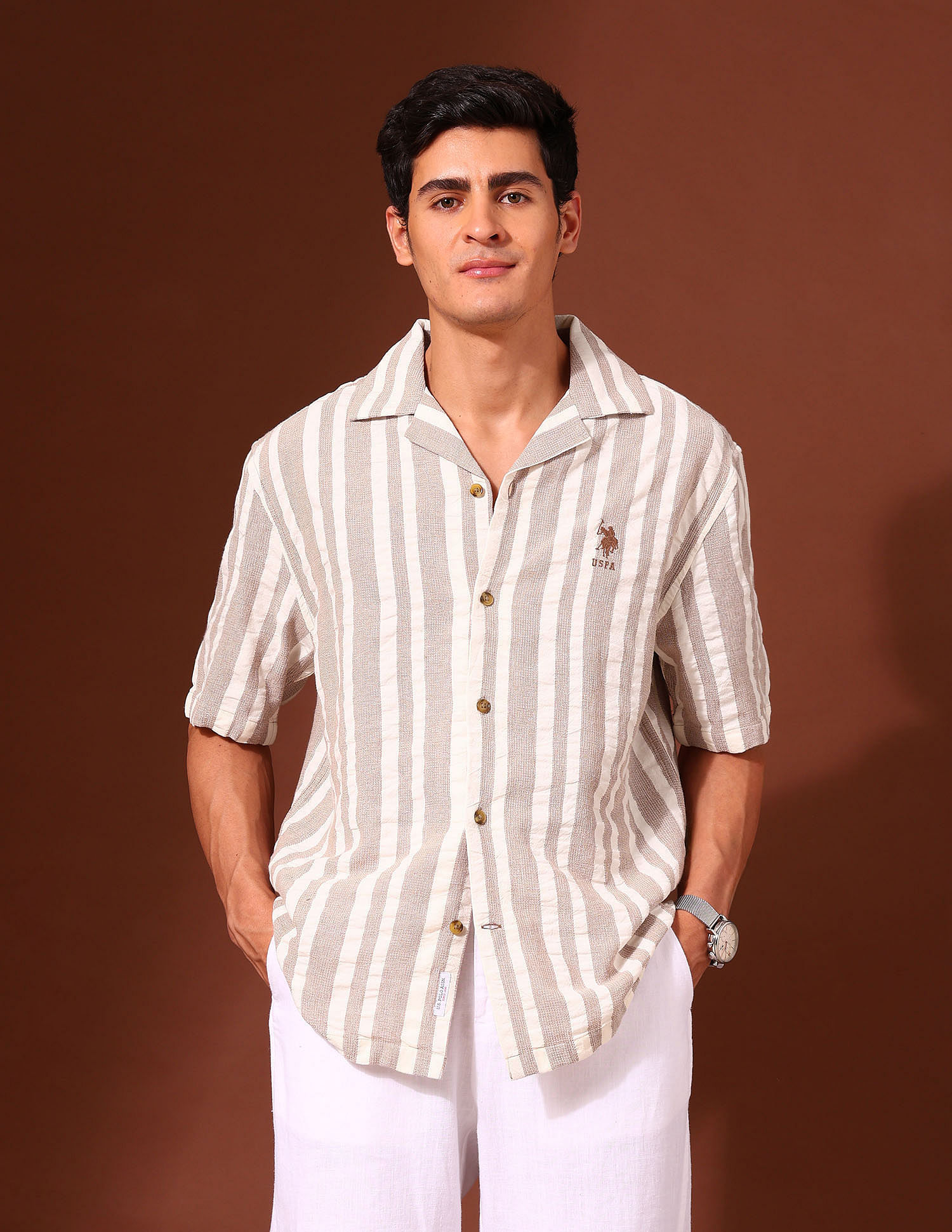 U.S. Polo Assn. Vertical Striped Pure Cotton Shirt